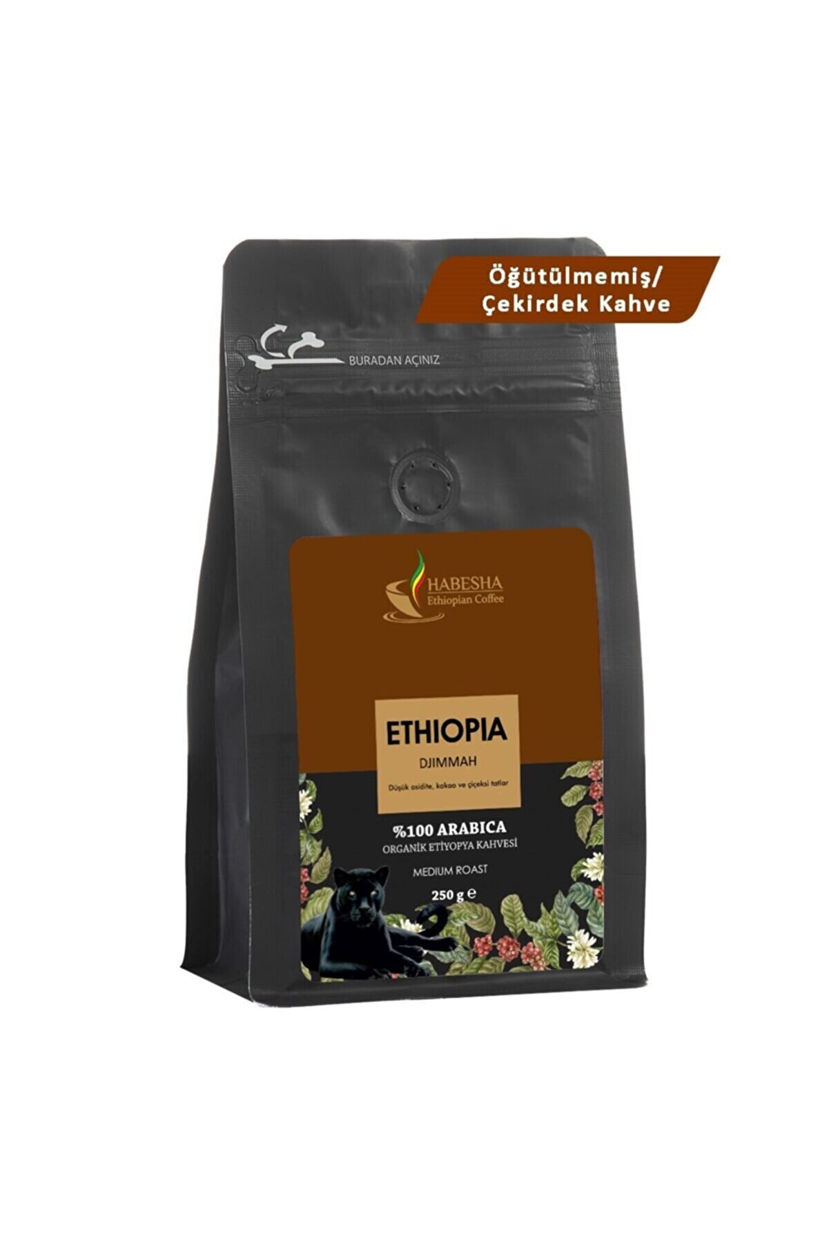 Habesha Ethiopian Coffee Djimmah Organik Etiyopya Yöresel Kahvesi 250 gram Öğütülmüş Hario V60