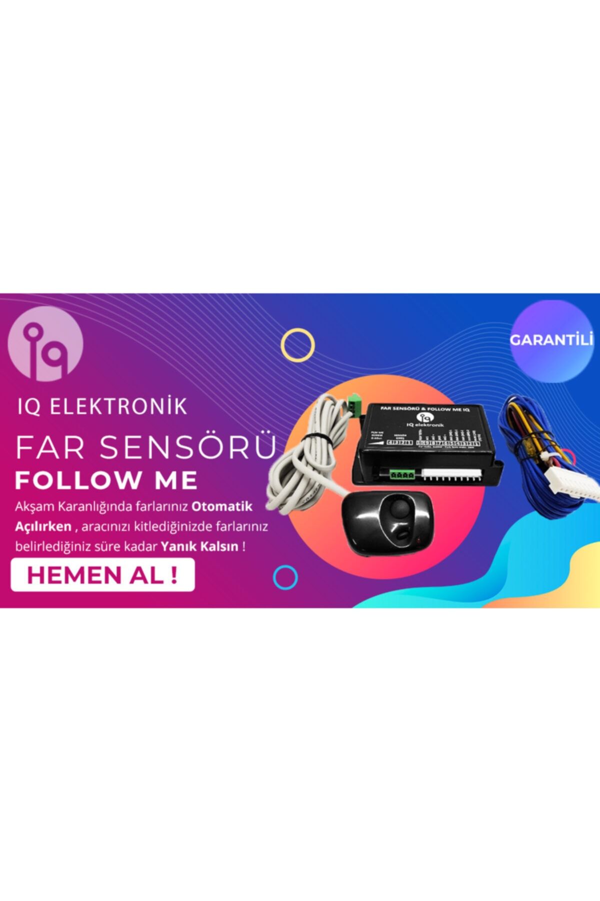 iq elektronik Far Sensörü & Follow Me 2in1 Akıllı Far Sensörü Modülü Iq