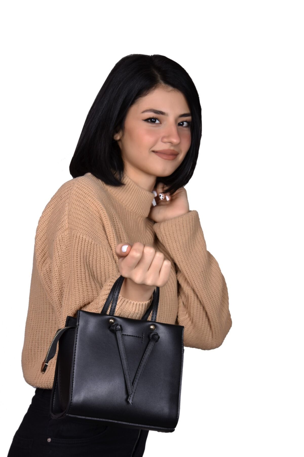 bella liva çanta Kadın Siyah Mini Omuz Çantası