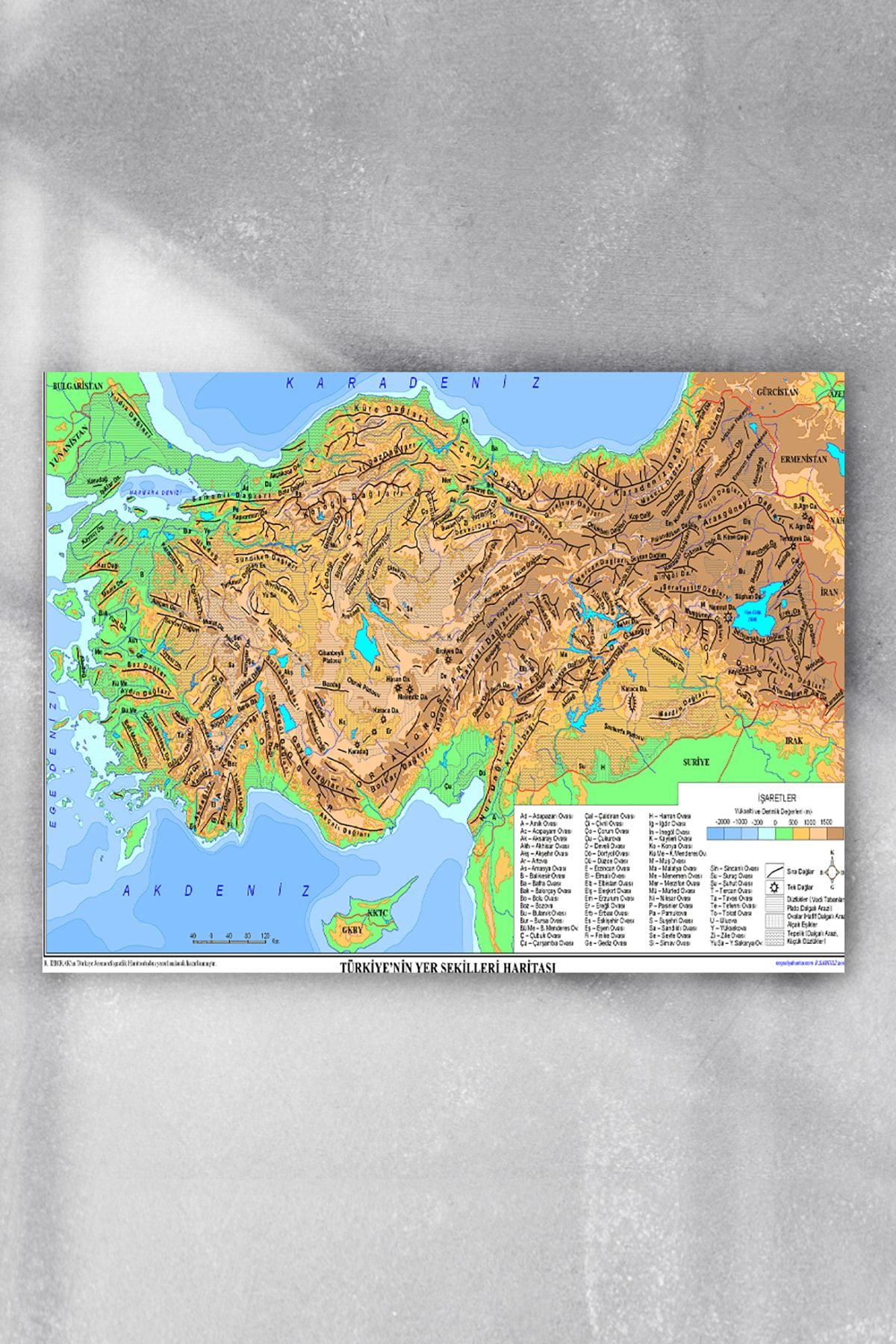 Postermanya Türkiye Haritası Eğitim Posteri 2  80x115 cm