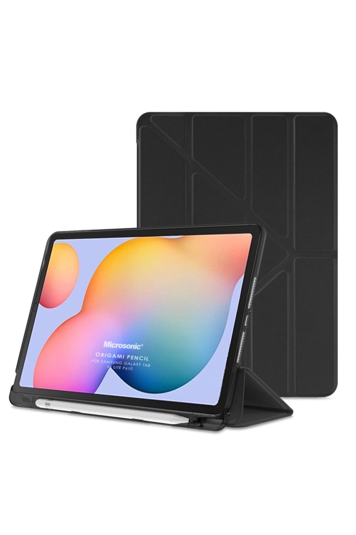 Microsonic Galaxy Tab S6 Lite 10.4" P610 Kılıf Origami Pencil Siyah