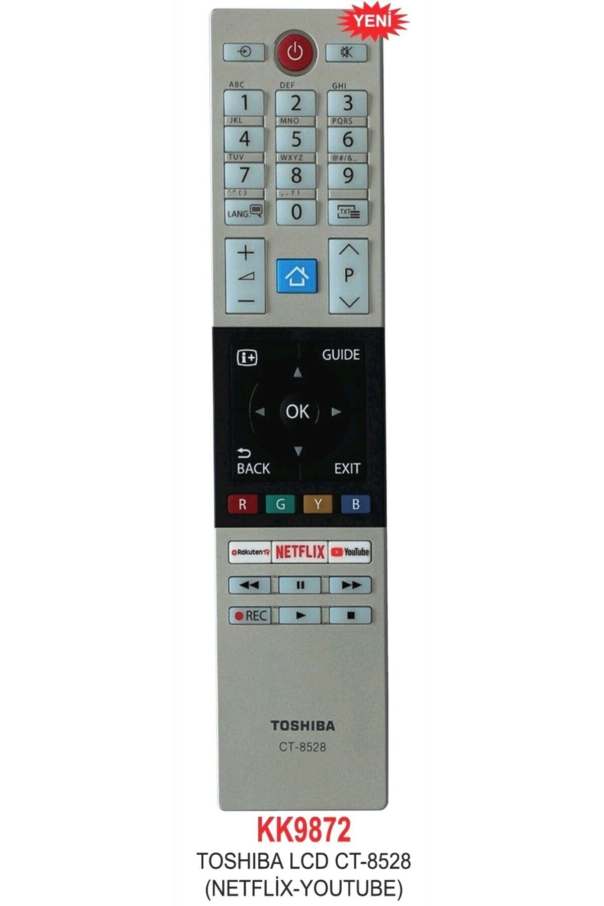 Toshiba Toshıba Ct-8528 Netflıx-youtube Lcd Led Tv Kumandası Kk9872-18819