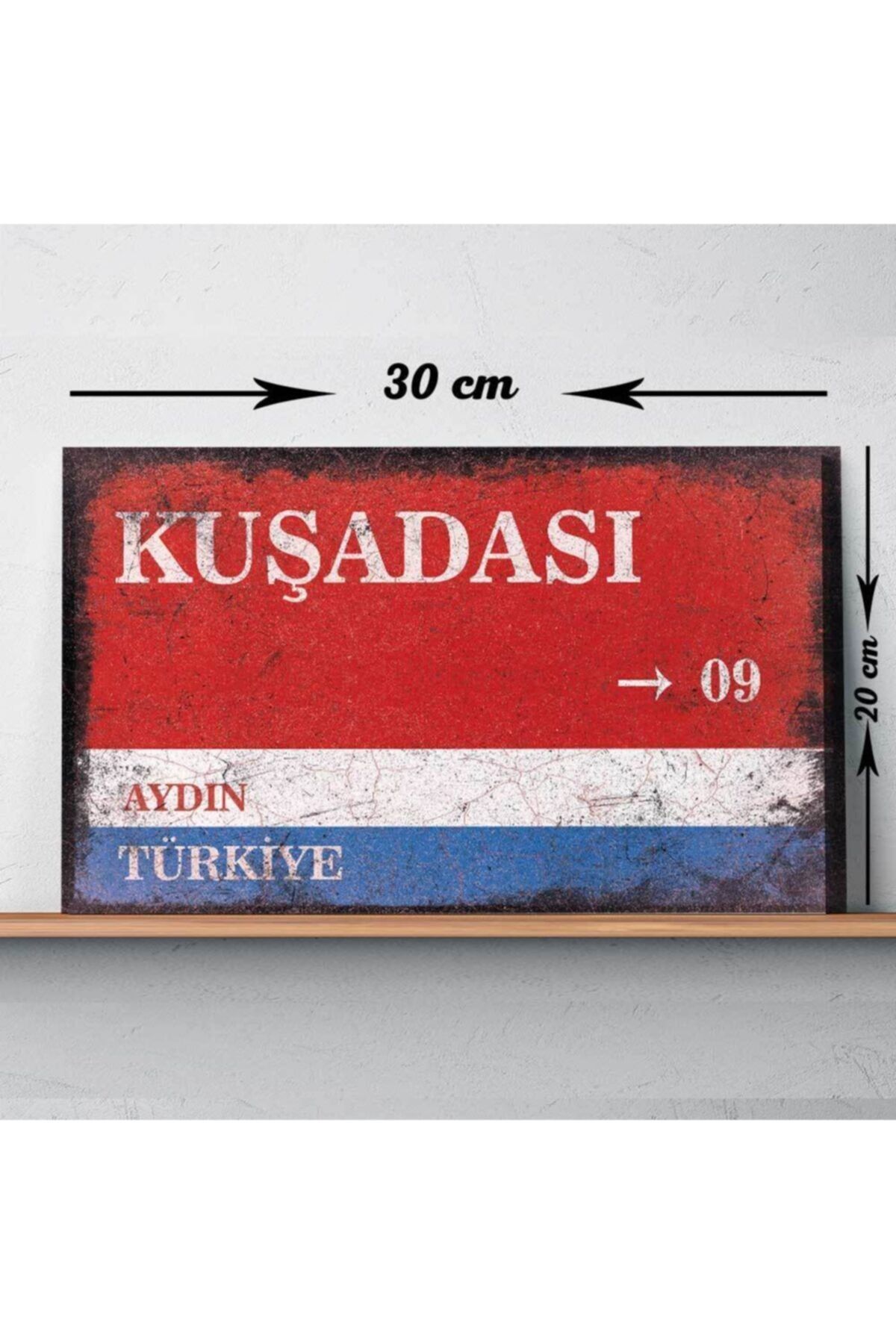BirDünyaHediye Aydın Kuşadası Sokak Tabelası Vintage Tablo