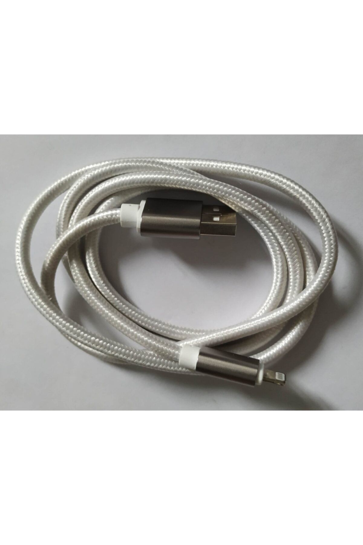 Nerox Nrx-5148 Iphone Lightning Şarj Kablosu Beyaz Hasır
