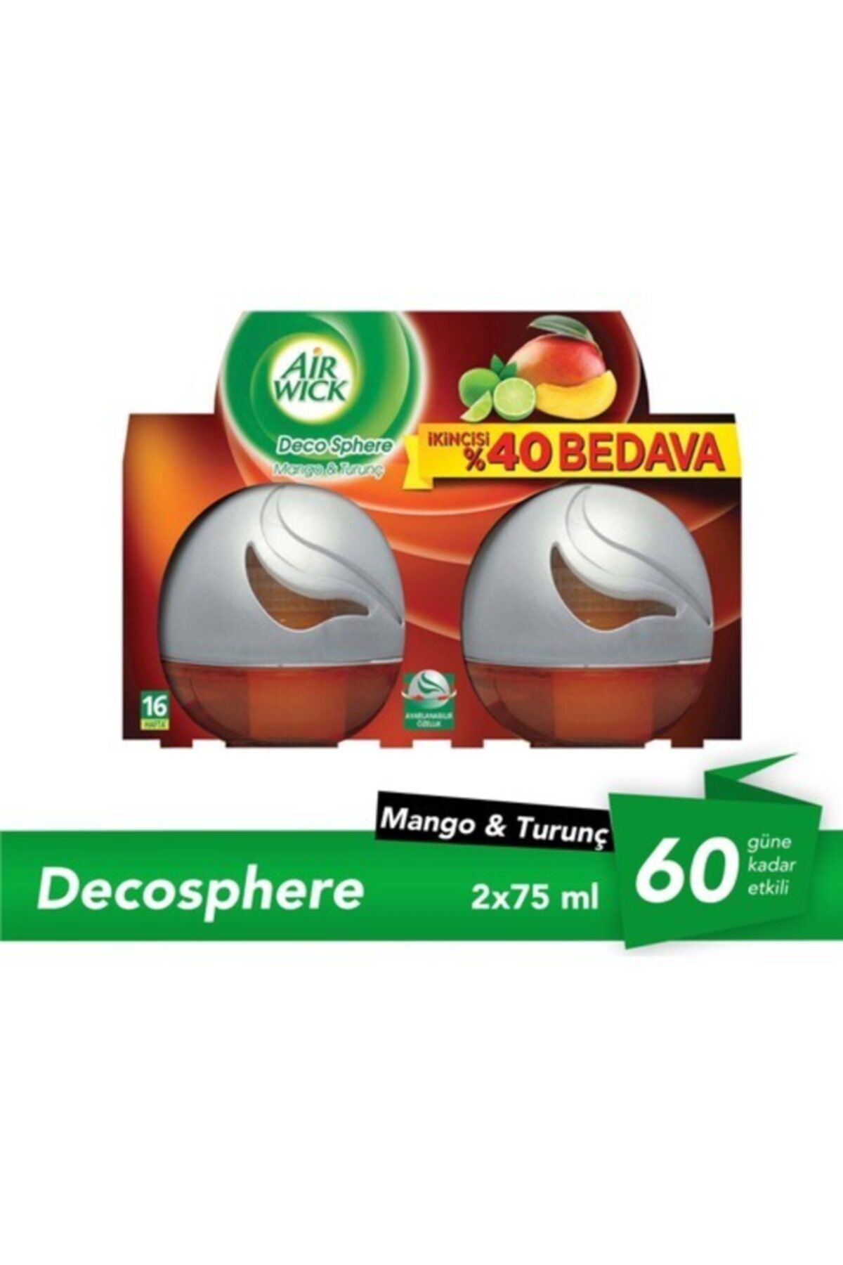 Air Wick Oda Kokusu Decosphere Mango 2'li Paket 75 ml