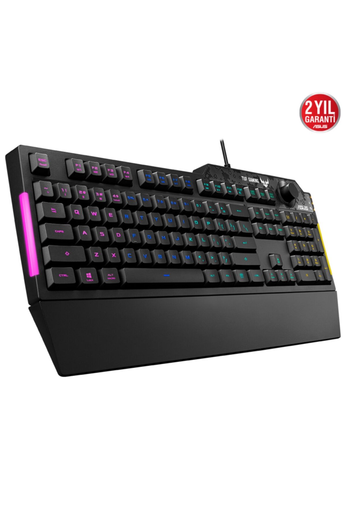 ASUS Tuf Gamıng K1 Rgb Mech Brane Turkce Oyuncu Klavyesı Ozel Ses Dugmesı Yan Isık Cubu