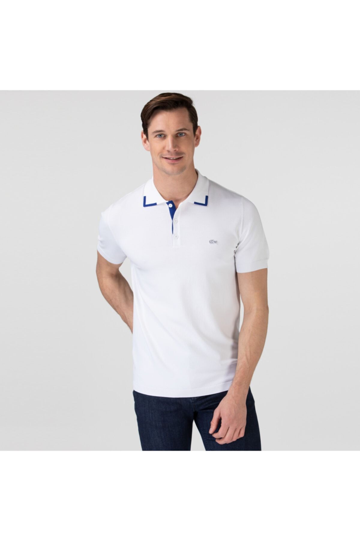 Lacoste Erkek Beyaz Polo Yaka T-shirt