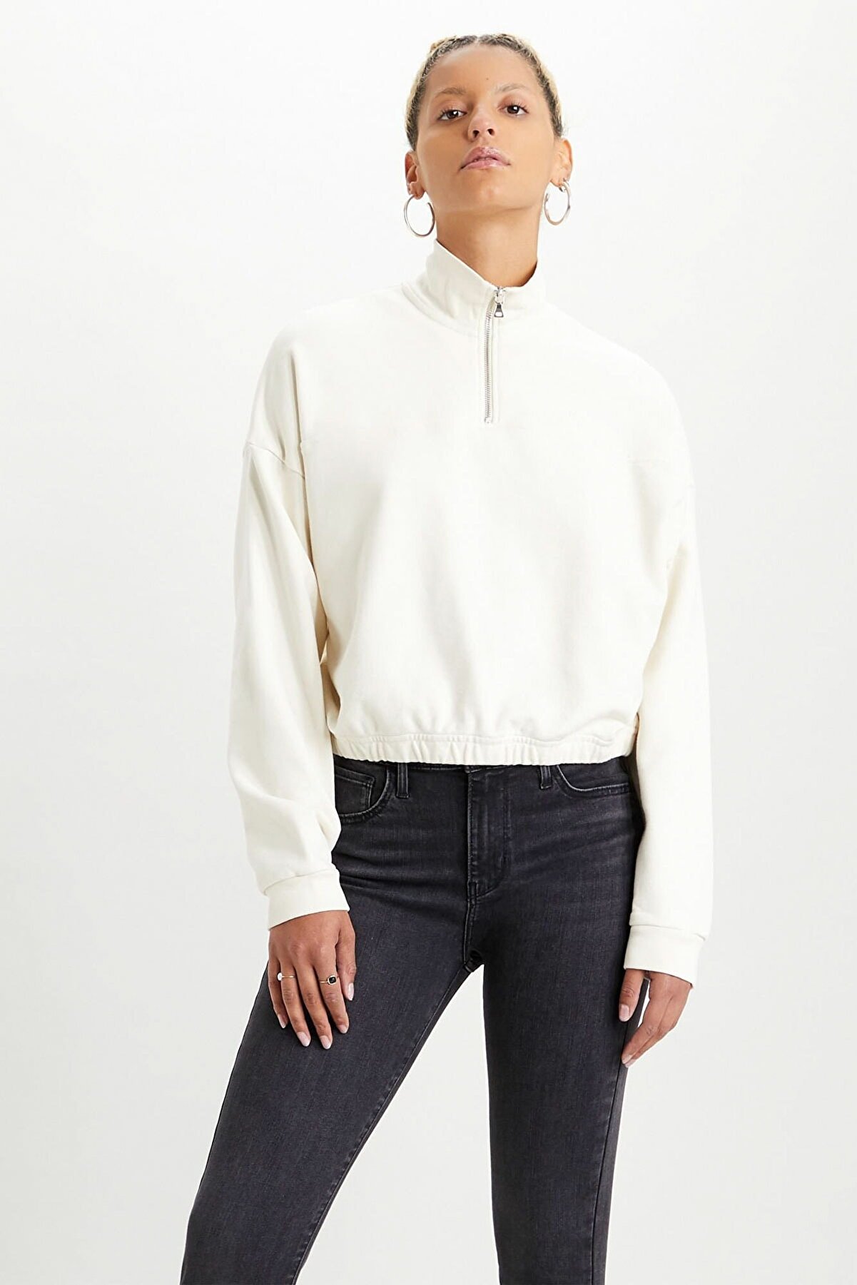 Levi's Kadın Quarter Zip Sweatshirt 21551-0001
