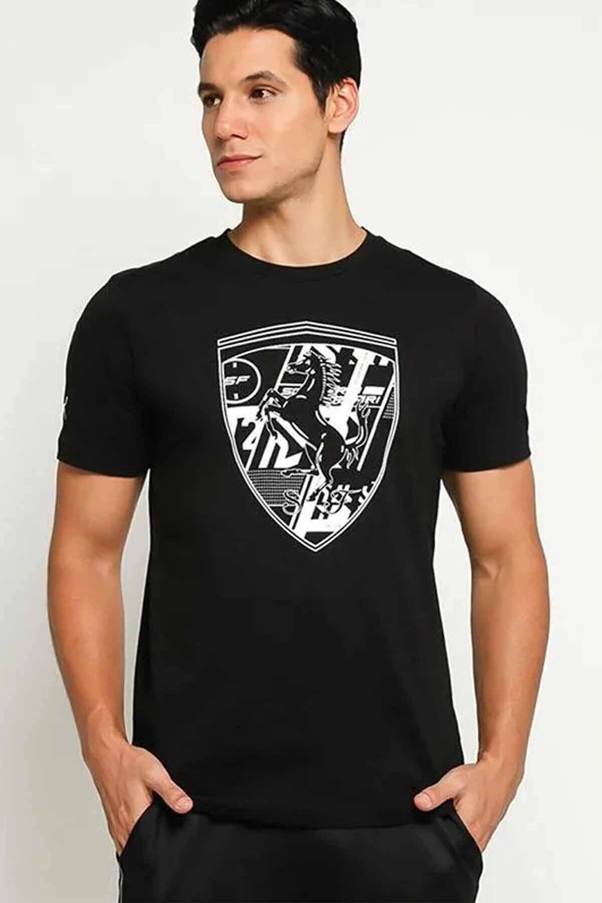 Puma Erkek Siyah Baskılı T-Shirt