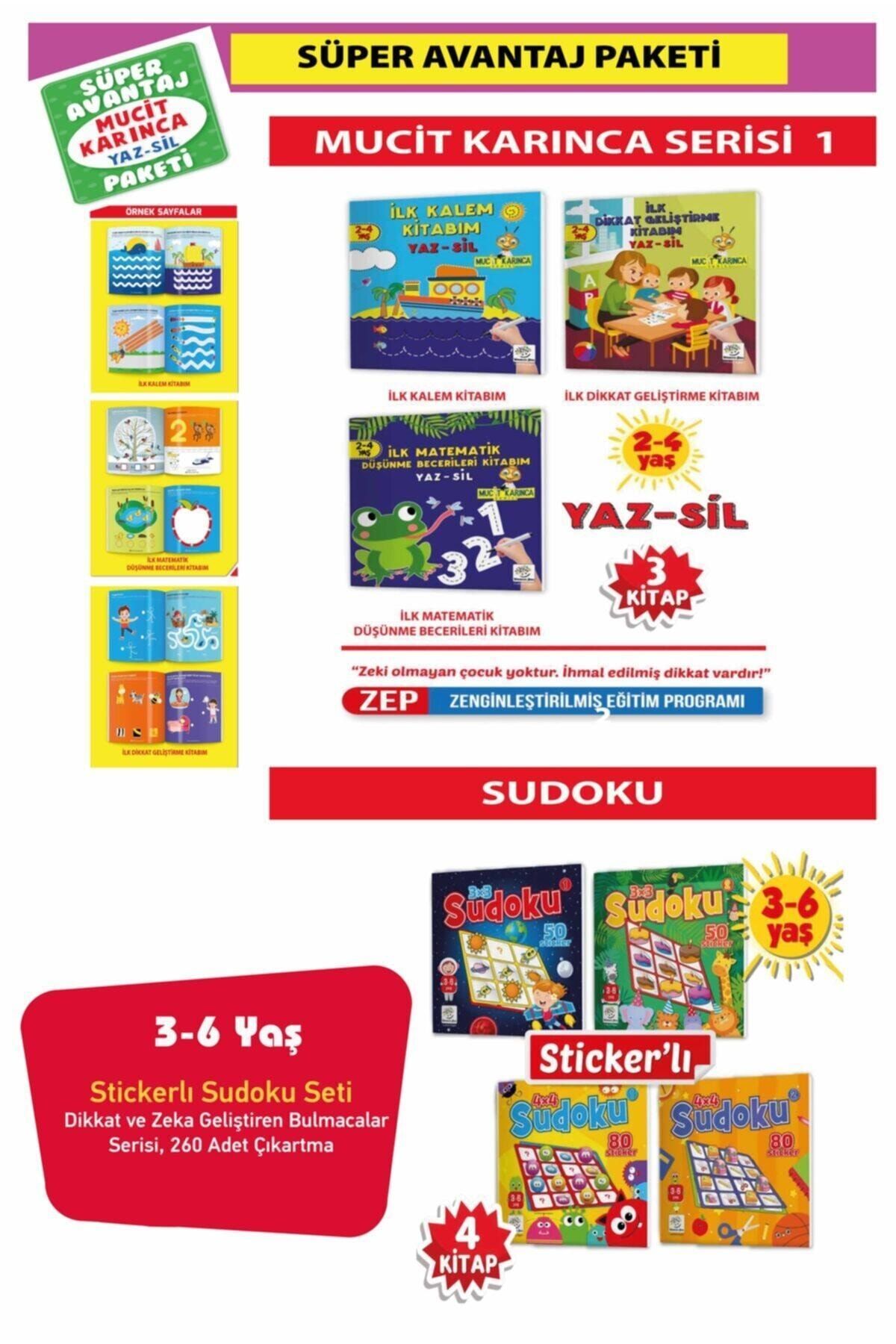 Yükselen Zeka Yayınları Mucit Karınca Serisi-2 Ve Sudoku Süper Avantaj Paketi (7 Kitap)