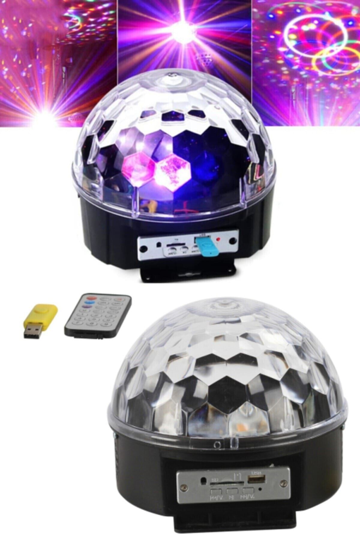 Chermik Parti Malzemesi Sese Duyarlı Bluetoothlu Led Küre Disko Topu Renkli Işıklı Lazer