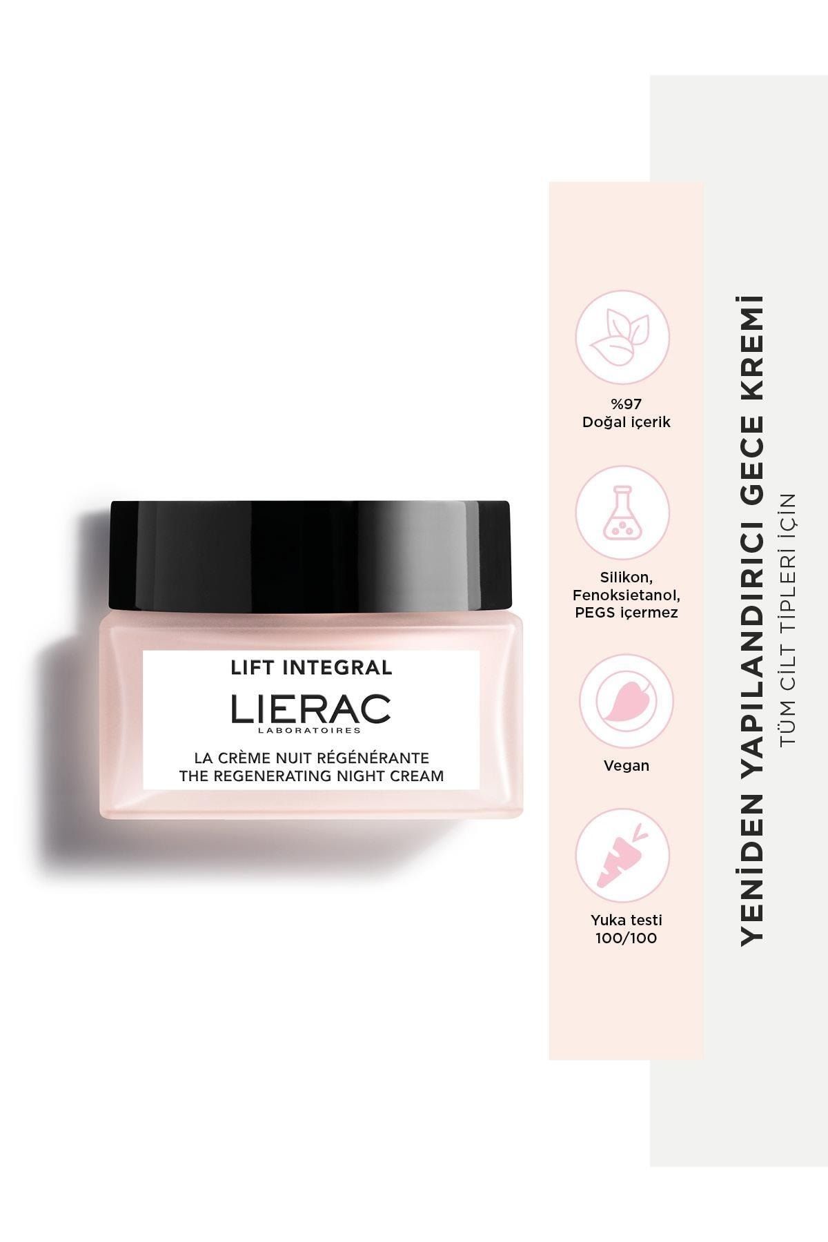 Lierac Lift Integral Night Cream Yeniden Yapılandırıcı, Vegan, Gül Yağı Içeren, Gece Bakım Kremi 50 Ml