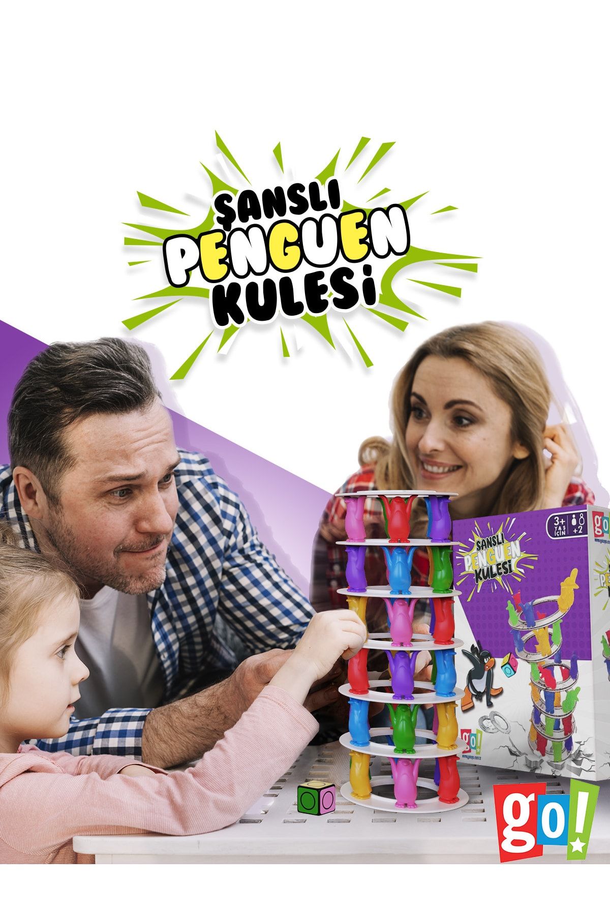 Go Toys Şanslı Penguen Kulesi Eğitici Zeka Ve Aktivite Oyunu Eğlence Kutusu Eğitici Oyuncak - 1+ Yaş