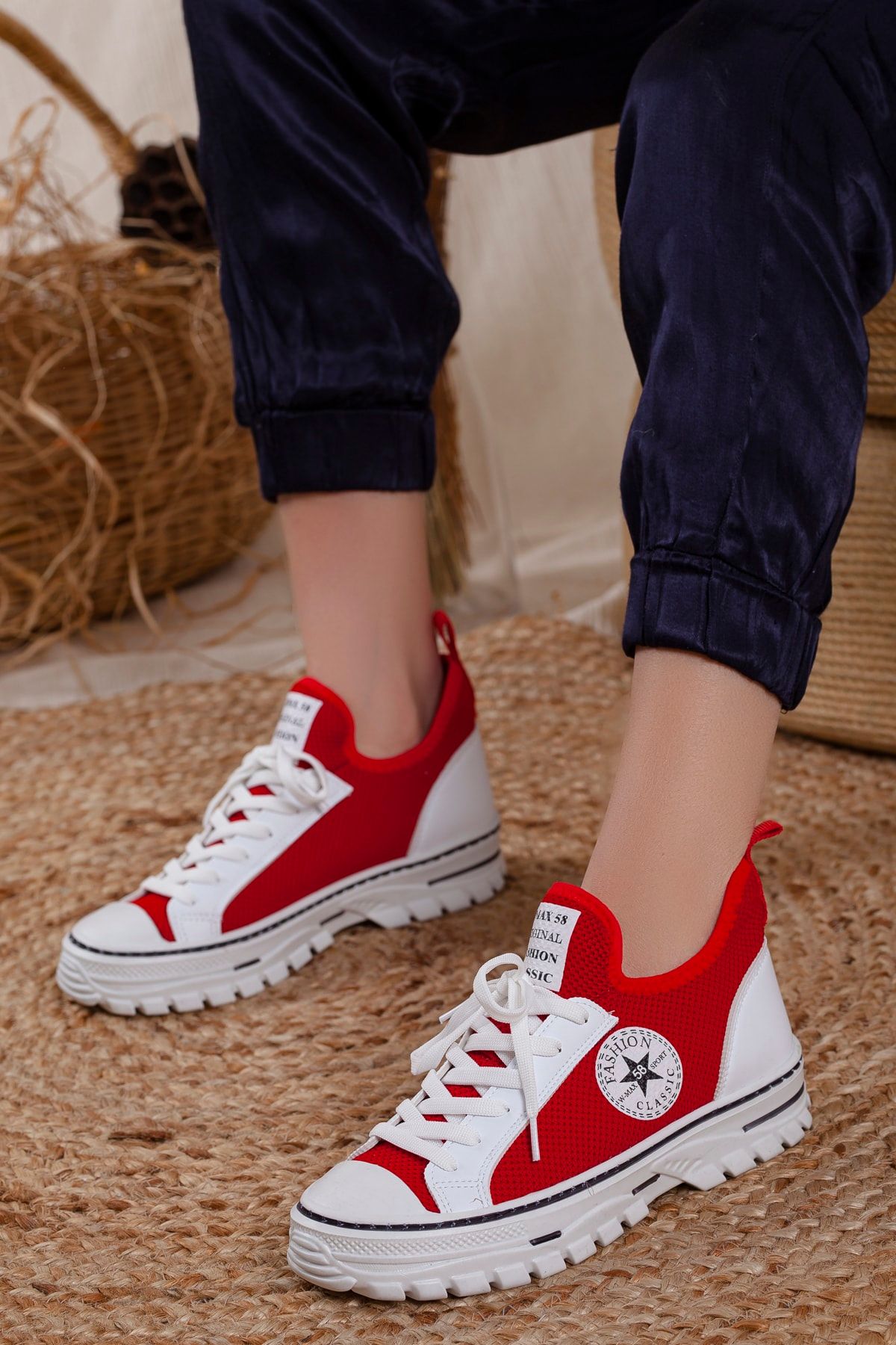 Odal Shoes Kadın Kırmızı Unisex Spor Ayakkabı Wmax355842