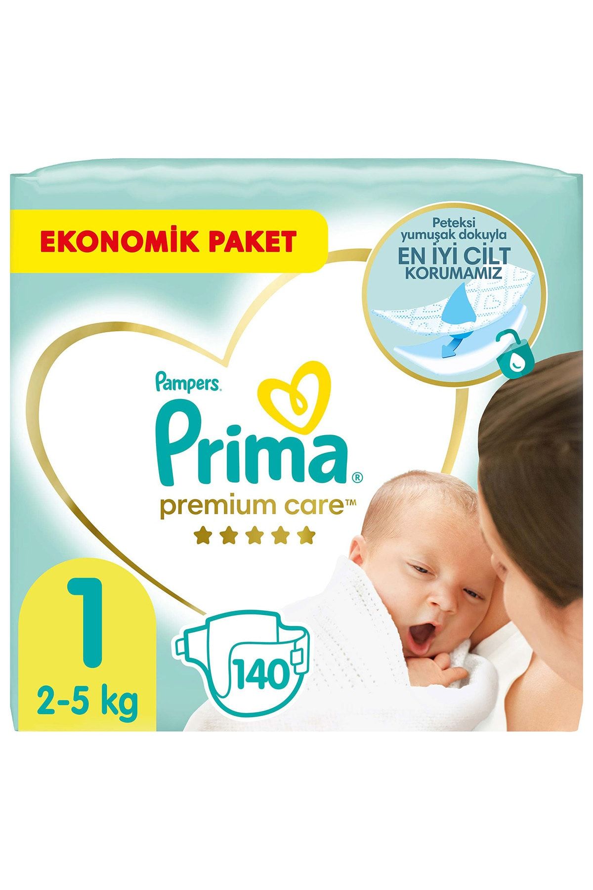 Prima Premium Care 1 Beden (70x2) 140 Adet Yenidoğan Bebek Bezi