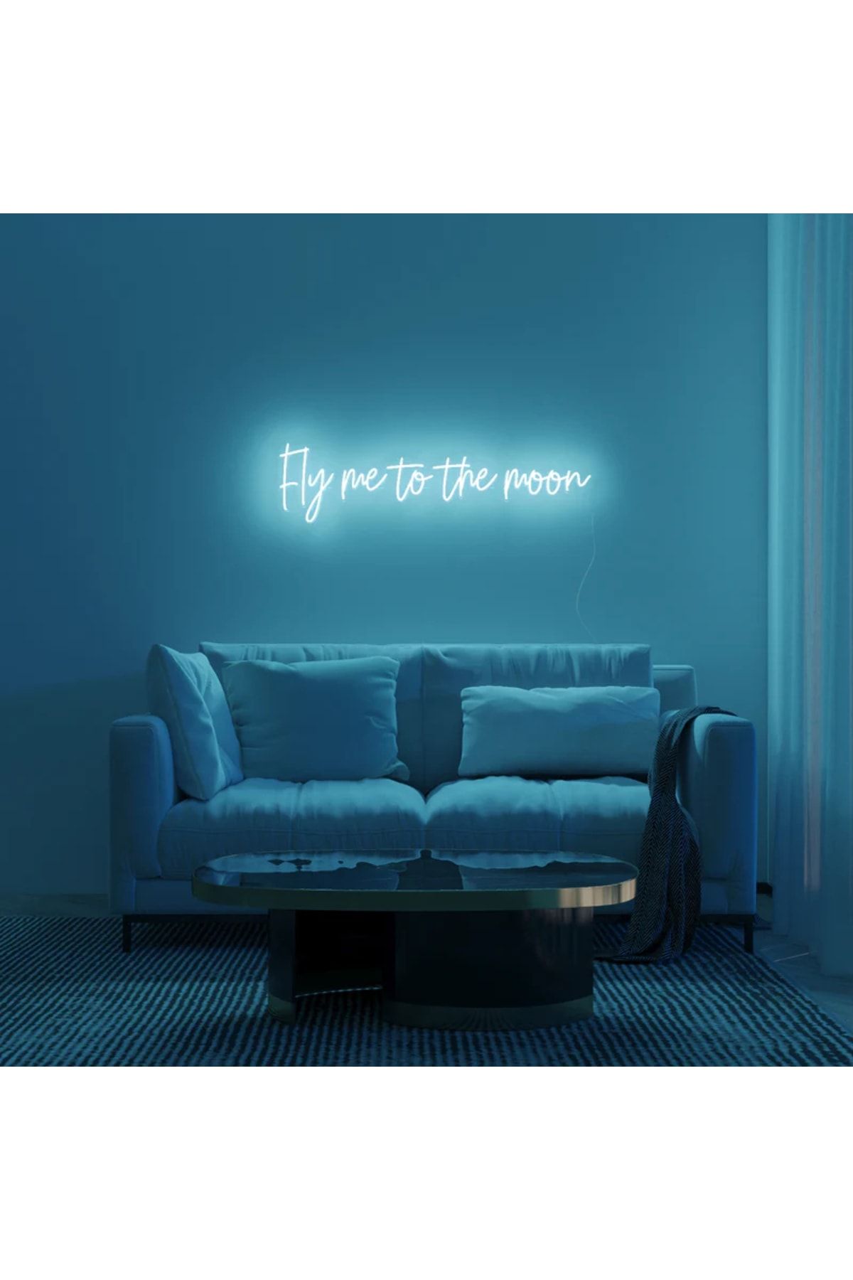 dekoraven Fly Me To The Moon Neon Tabela Neon Yazı Dekoratif Aydınlatma Ve Gece Lambası