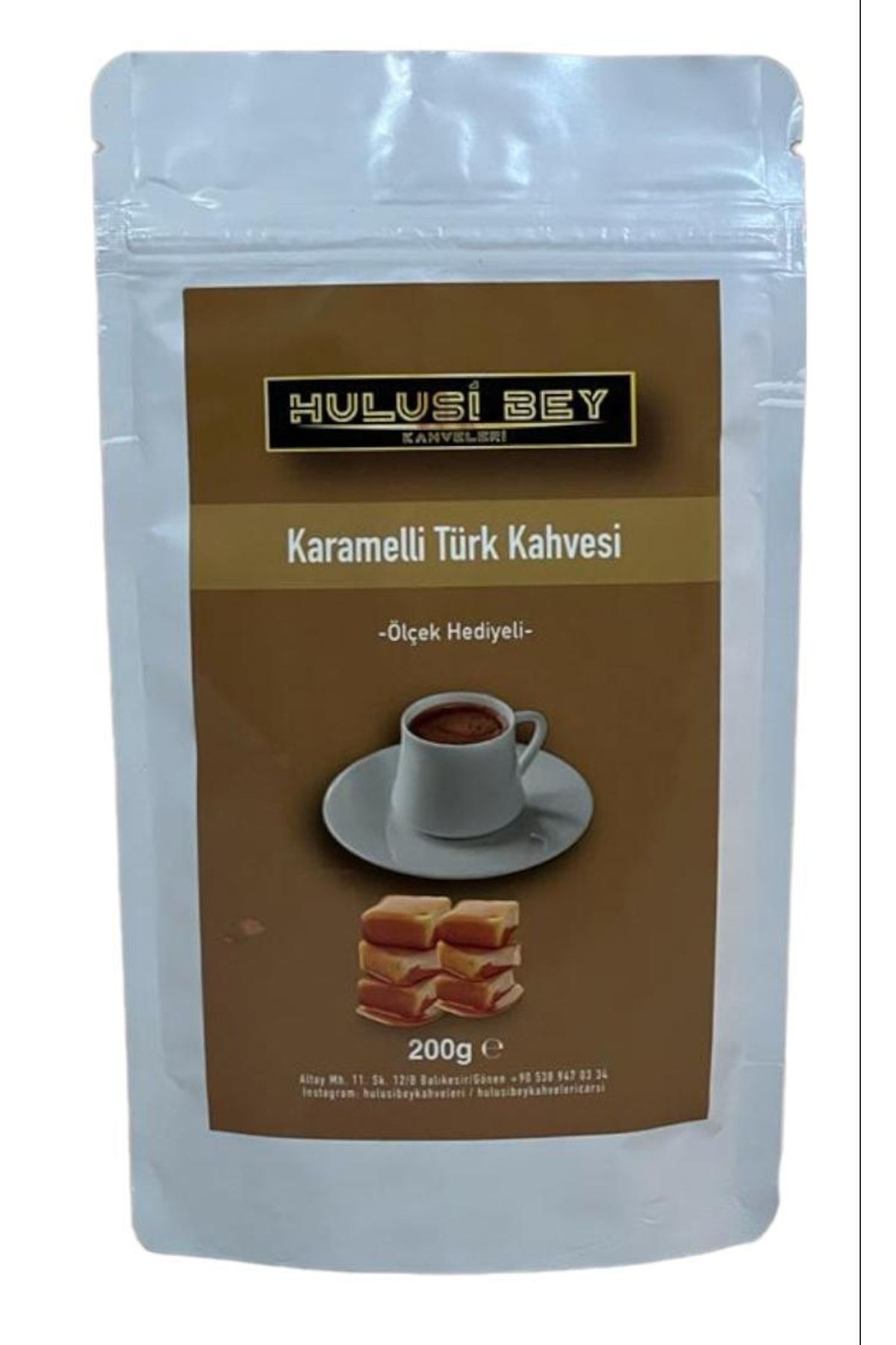 HULUSİ BEY KURU KAHVELERİ Karamelli Türk Kahvesi 200gr