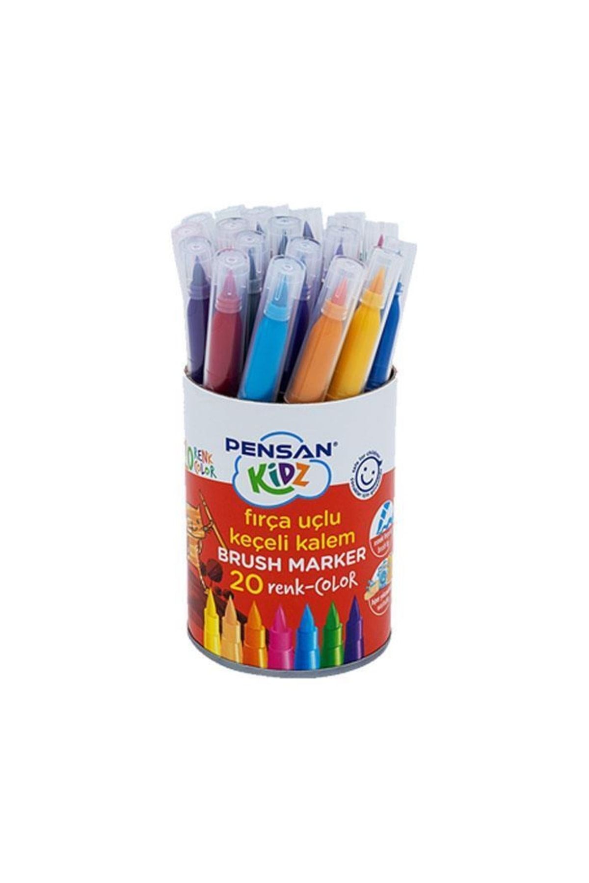 Pensan Kidz Fırça Uçlu Keçeli Kalem 20 Renk -
