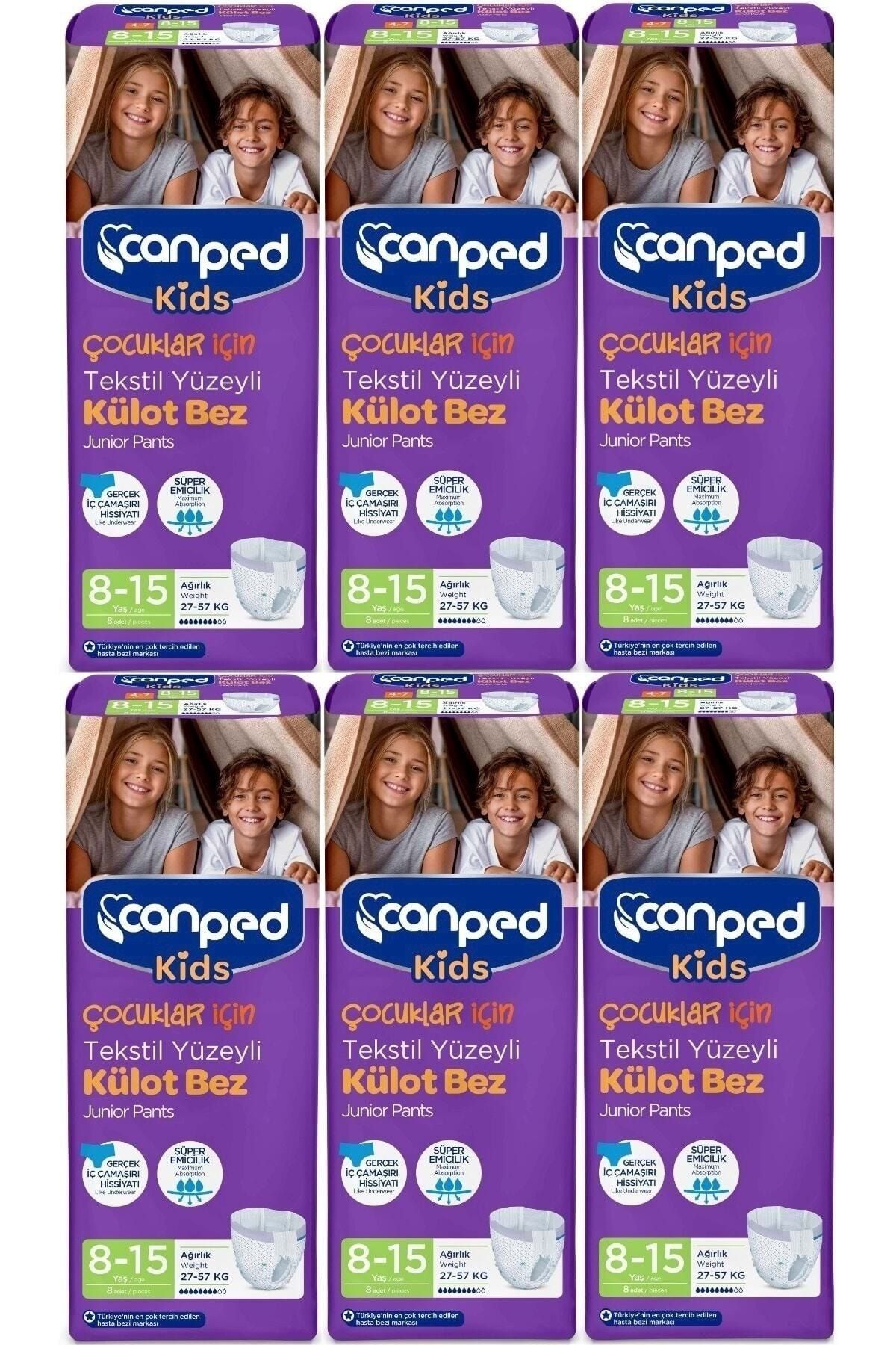 Canped Kids 8-15 Yaş. 6'lı Paket. Paket Içinde 8 Adet Vardır.