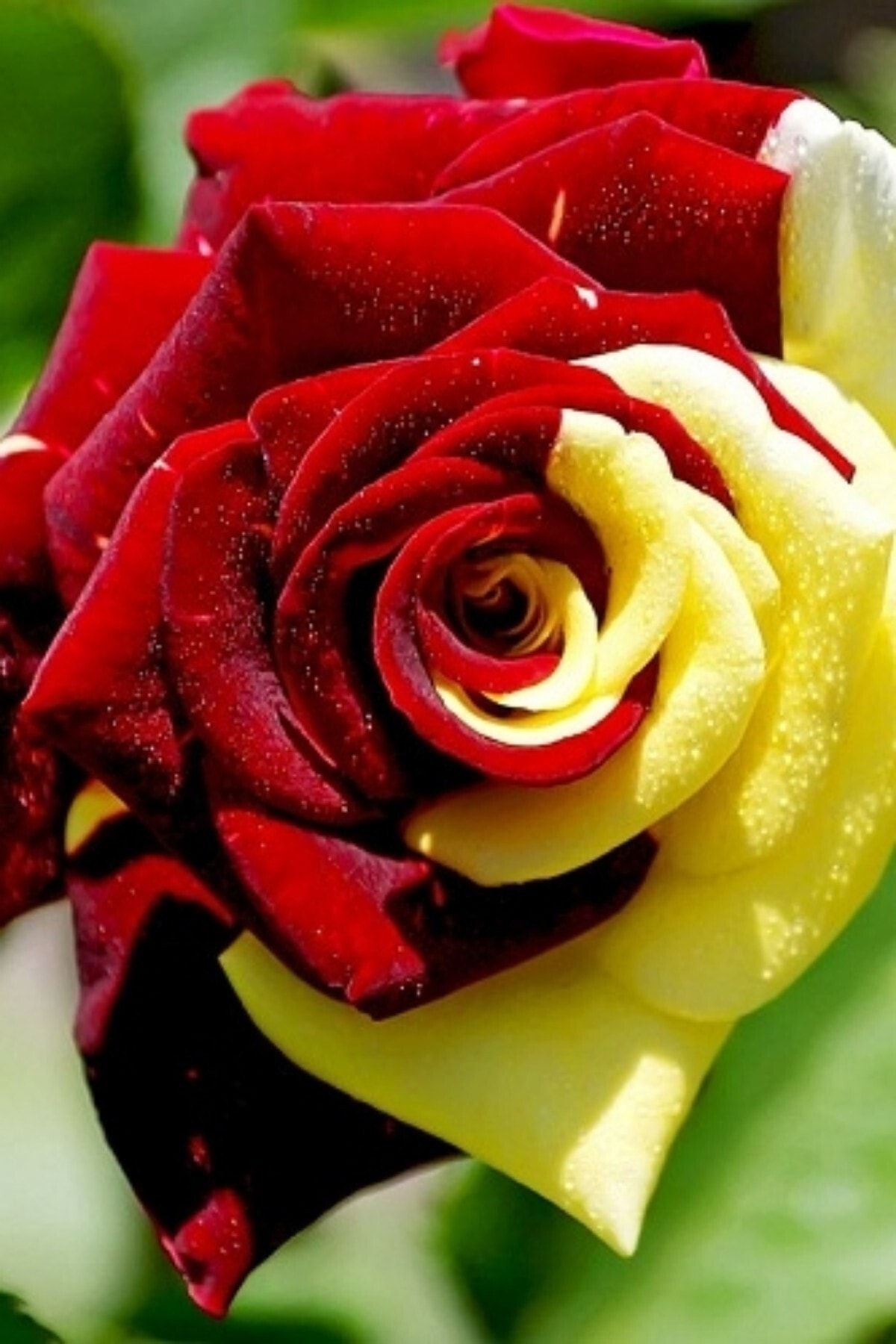 ÇİÇEKFLİX 1 Adet Sarı Kırmızı Gül Çiçeği Fidesi 30-35cm Açık Kök