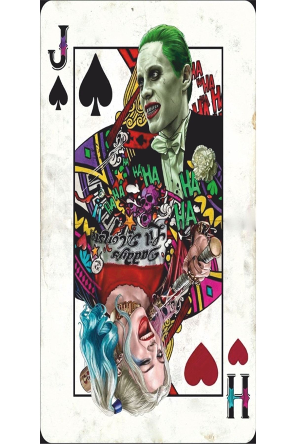 Hayat Poster Joker Harley Quinn Mini Retro Ahşap Poster