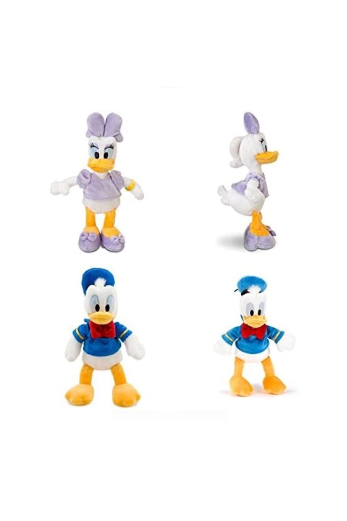 BAMTEBİ Disney Donald Daisy Peluş 25 Cm 2 Li Set Donald Ve Daisy Duck Lisanslı Sevimli Ördek Uyku Arkadaşı