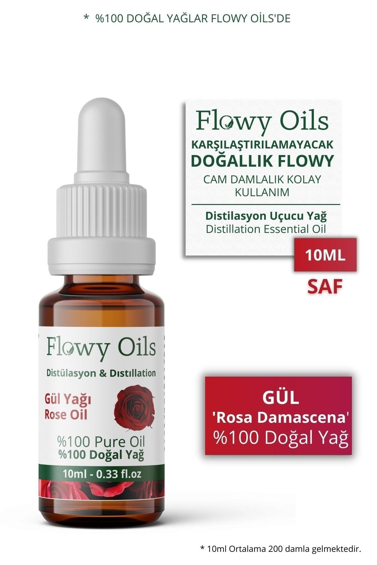Flowy Oils Gül Yağı %100 Doğal Bitkisel Uçucu Yağ Rose Oil 10ml