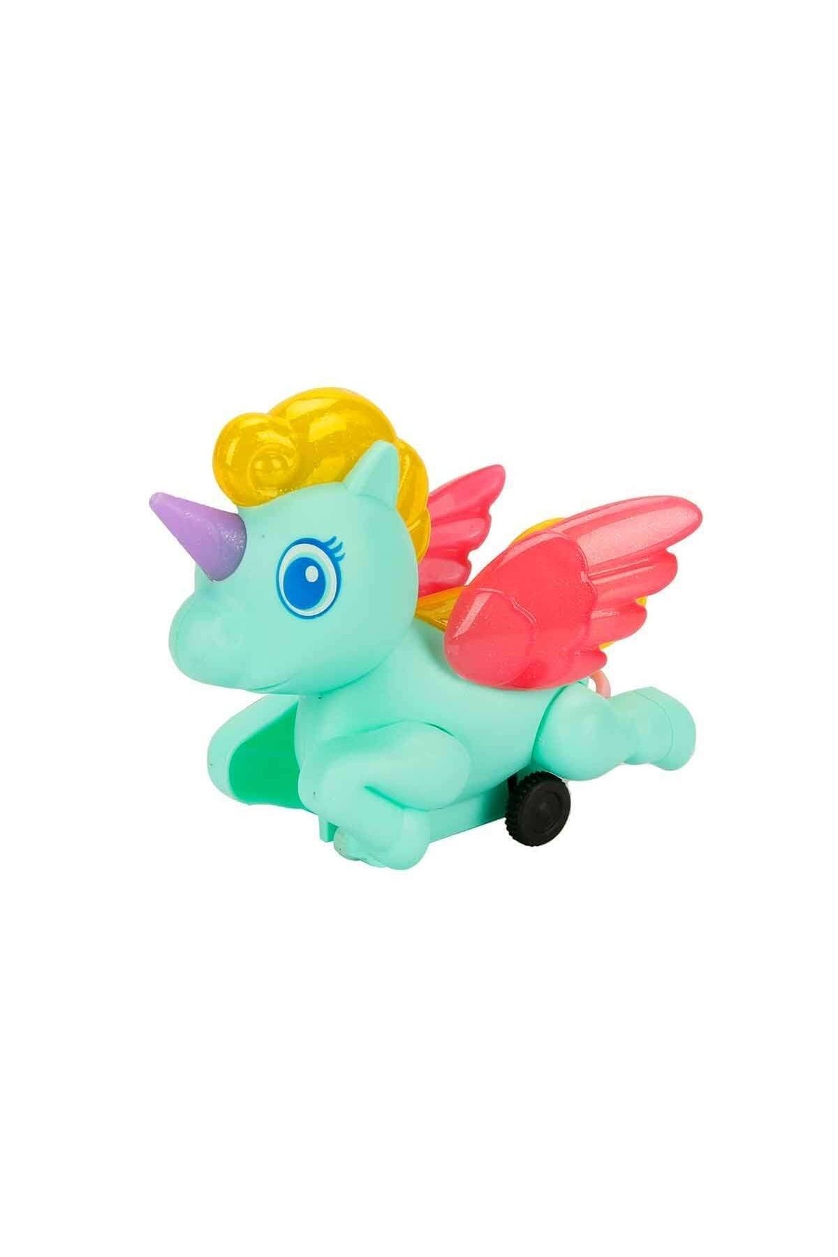 BAMTEBİ Cosby Sevimli Unicorn Ipli Çek Bırak Modelli Işıklı Çarp Dön Sevimli Ponny At 4 Renkli