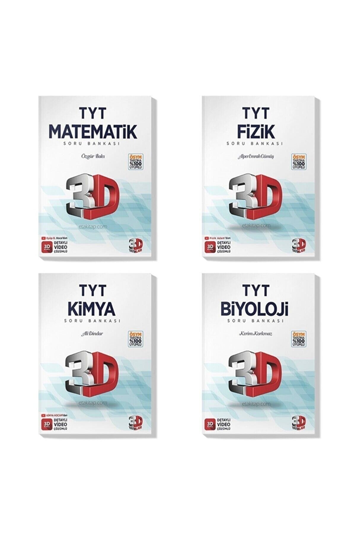 3D Yayınları 3d 2022 Tyt Matematik Fizik Kimya Biyoloji Soru Bankası Seti (4 Kitap)