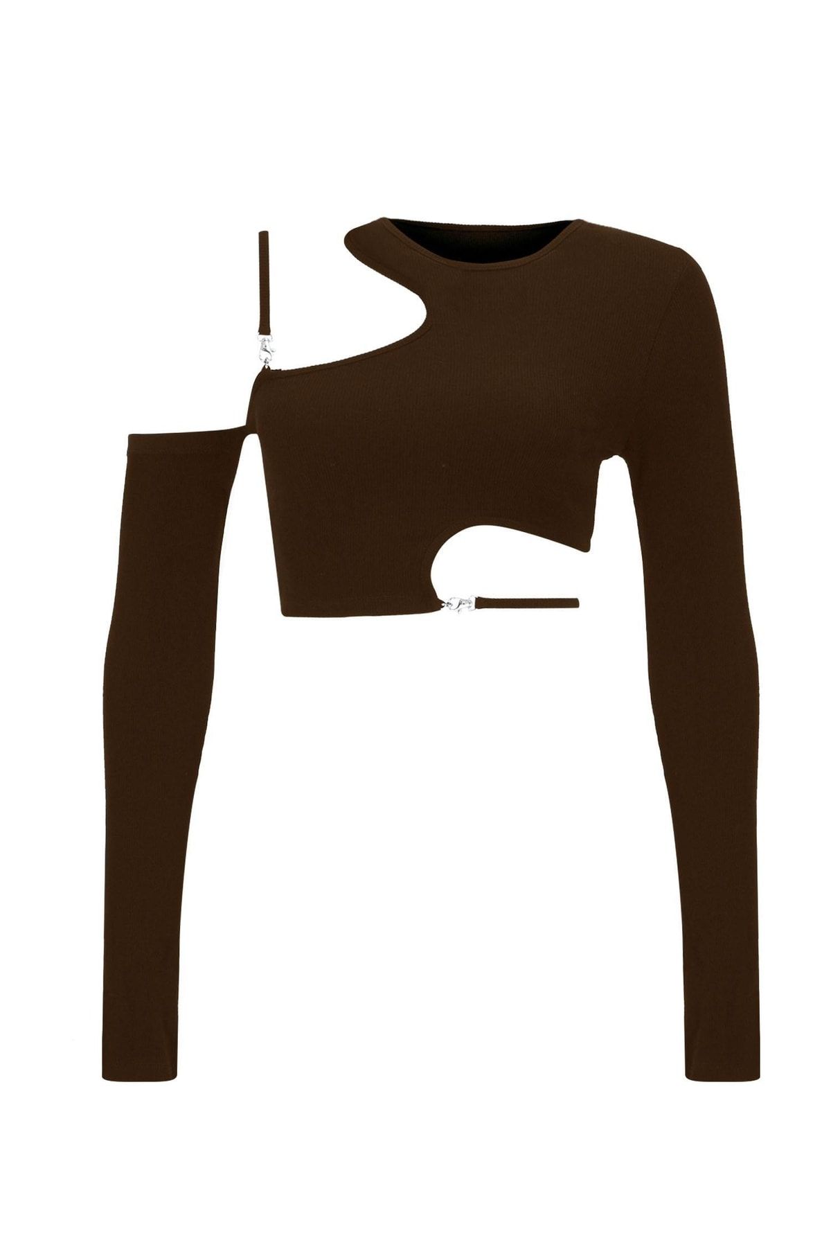 Fineapple Kahverengi Kancalı Uzun Kollu Body