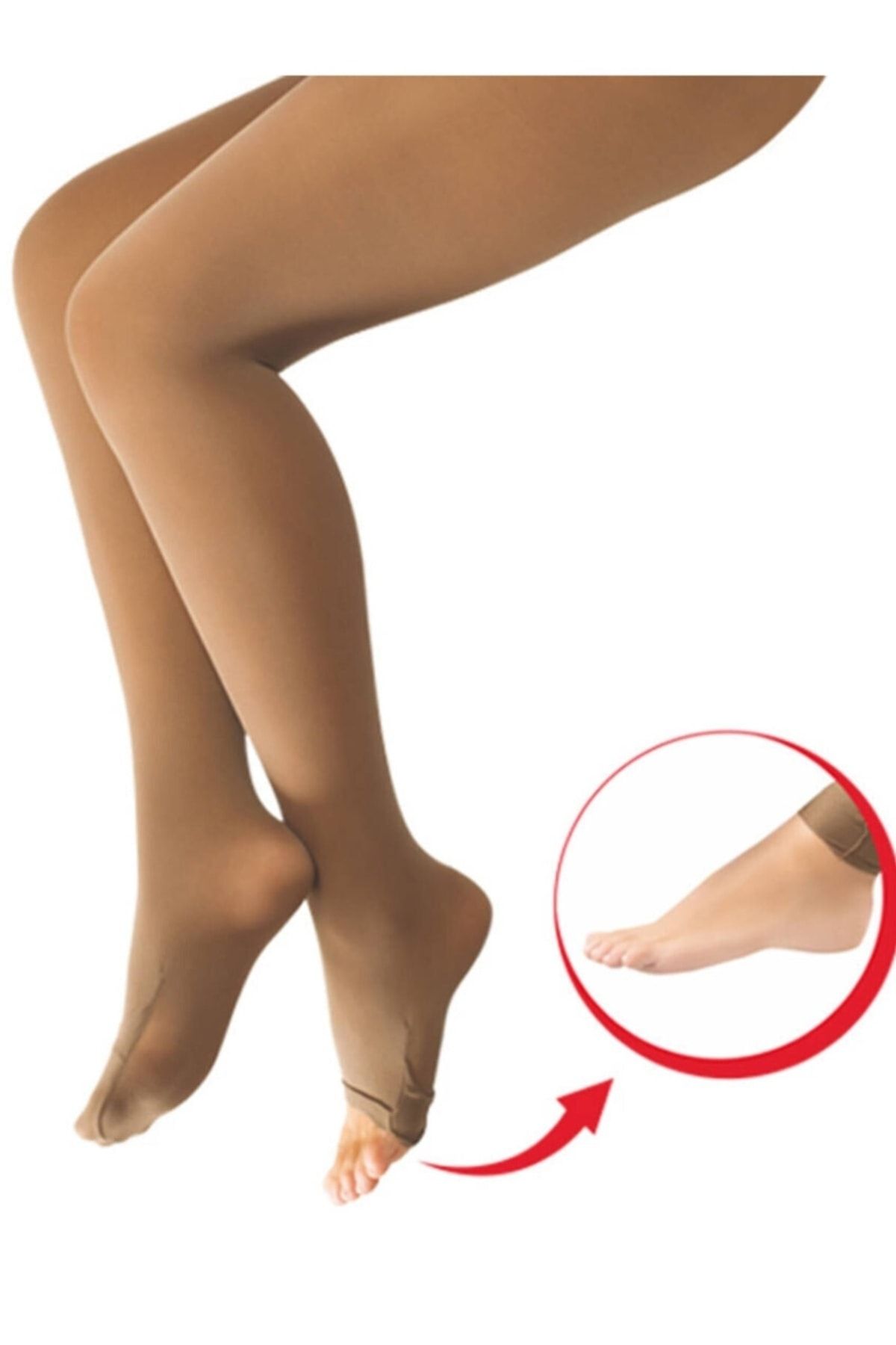 DORE Kadın Ten Burnu Açılabilen Külotlu Abdest Çorabı