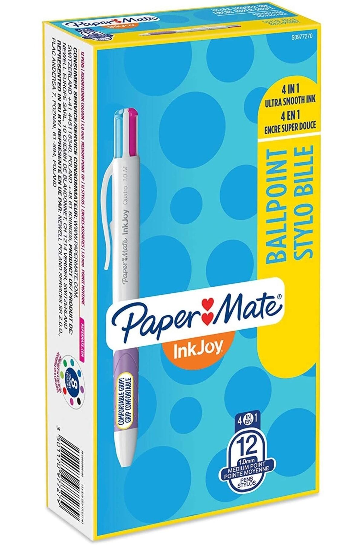 Paper Mate Paper Mate Tükenmez Kalem 4ın1 Inkjoy Quatro Canlı Renkler S0977270 (12 Li Paket)