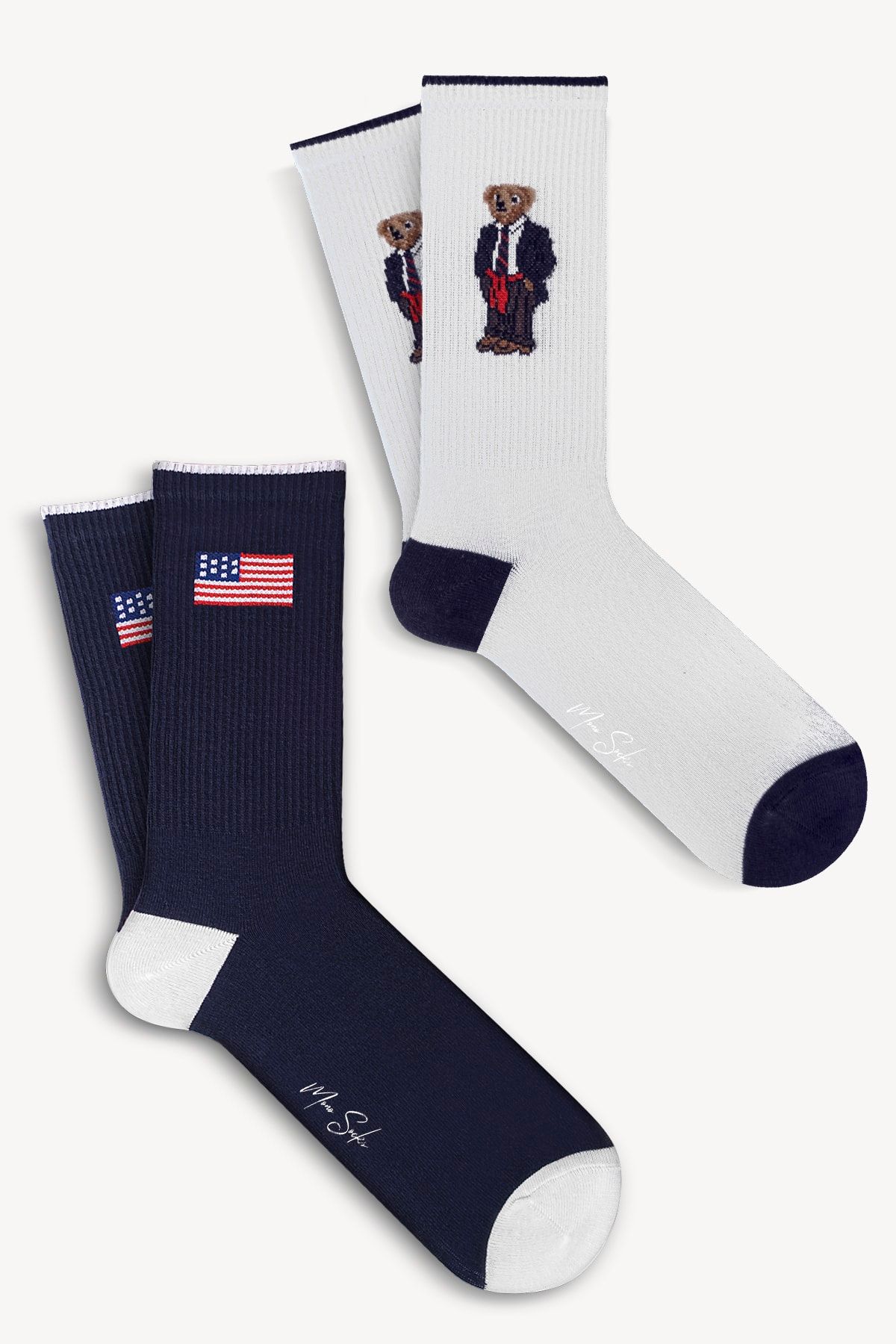 Mono Socks 2'li Teddy Bear Tenis Çorabı