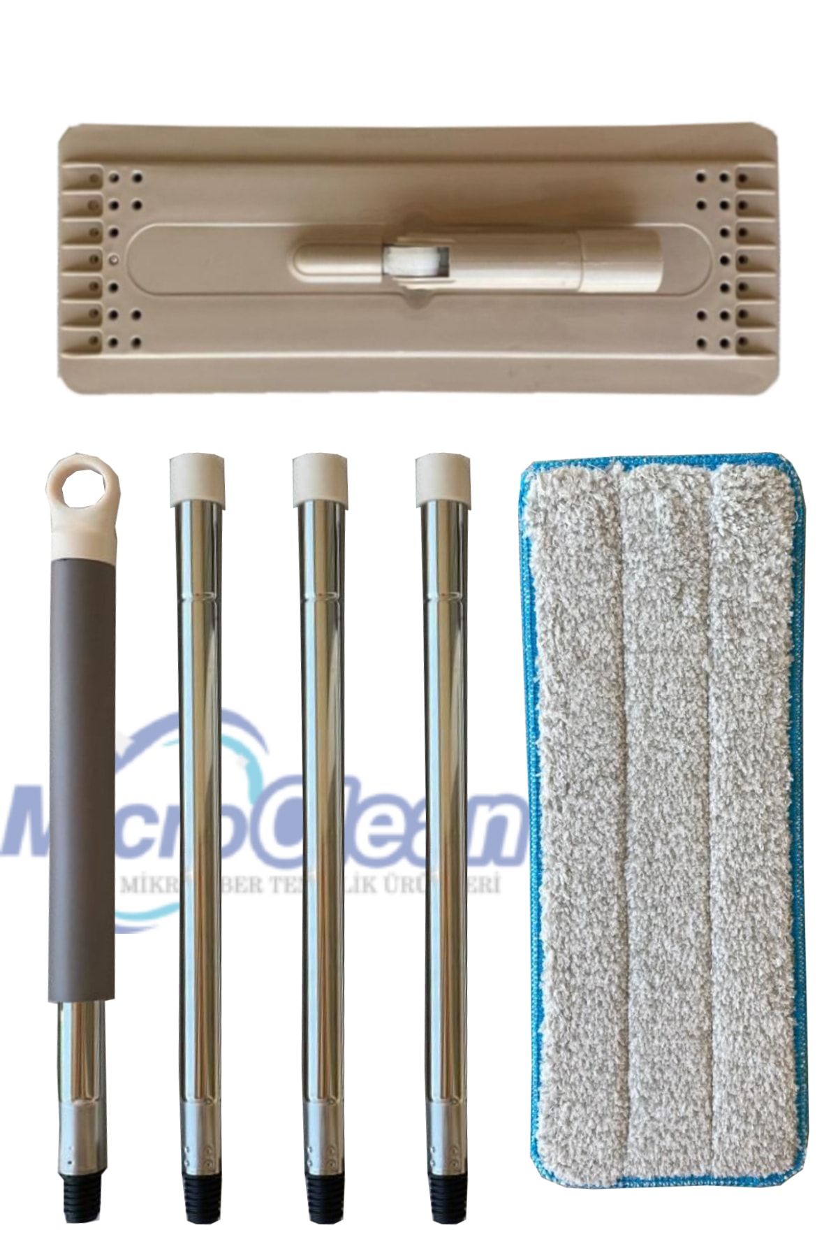 Micro Clean Tablet Mop Komple Sap Set Sopa, Bez, Palet Takım