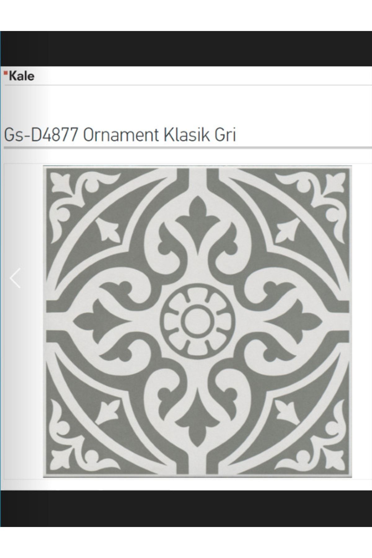 KALE Ornoment Classic Gri 33x33 Gs-d4877