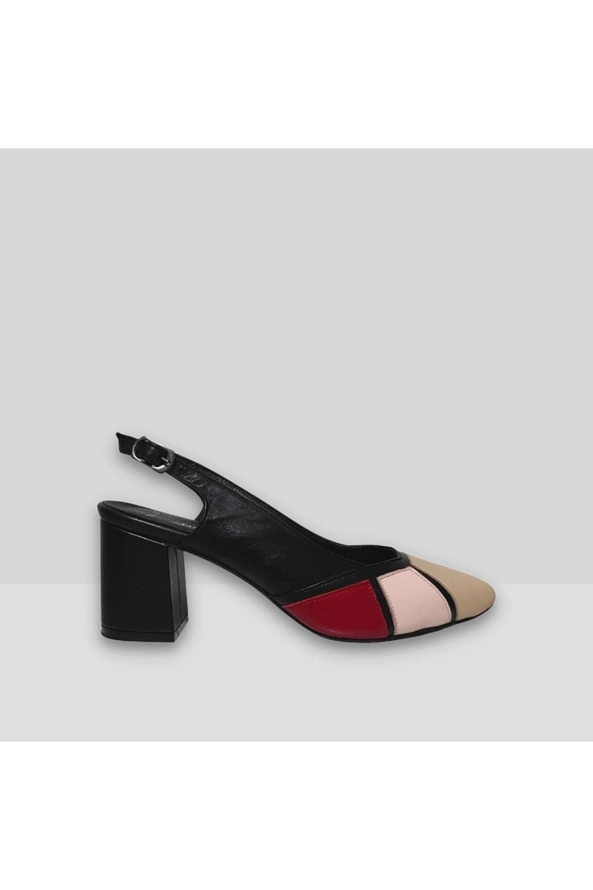 Hobby 22709 Hakiki Deri Topuklu Yazlık Kadın Ayakkabı
