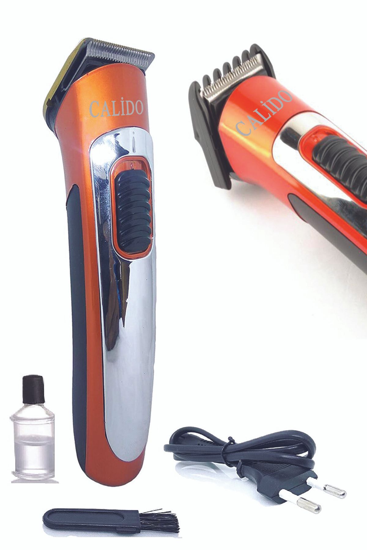 Calido Elektronik Şarjlı Saç Sakal Kesme Tıraş Makinesi Çelik Bıçak Ense Bıyık Düzeltme Bikini Bölgesi Tıraşı Rd-607