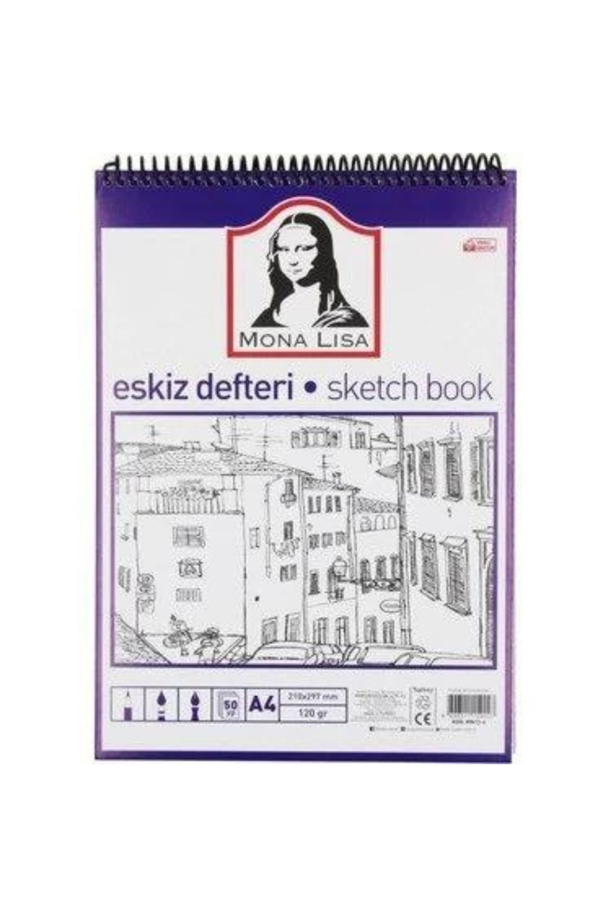 Monalisa Eskiz Defteri Sketch Book Spiralli A4 120gr 50yp
