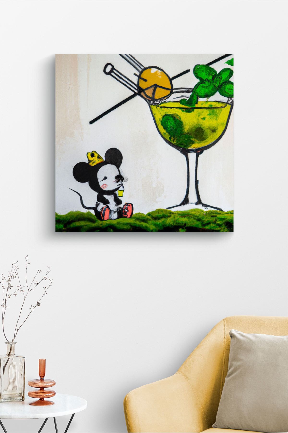 BSB Mickey Mouse Temalı Kanvas Duvar Salon Tablosu