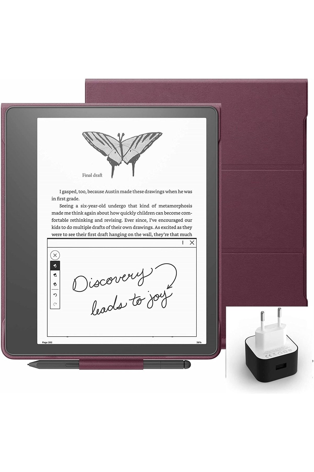Amazon Kindle Scribe 10.2" E Kitap Okuyucu Premium Pen 64 Gb + Orijinal Deri Kılıf + Adaptör
