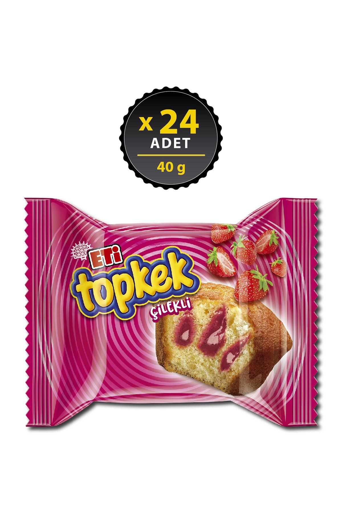 Eti Topkek Çilekli Kek 40 g x 24 Adet