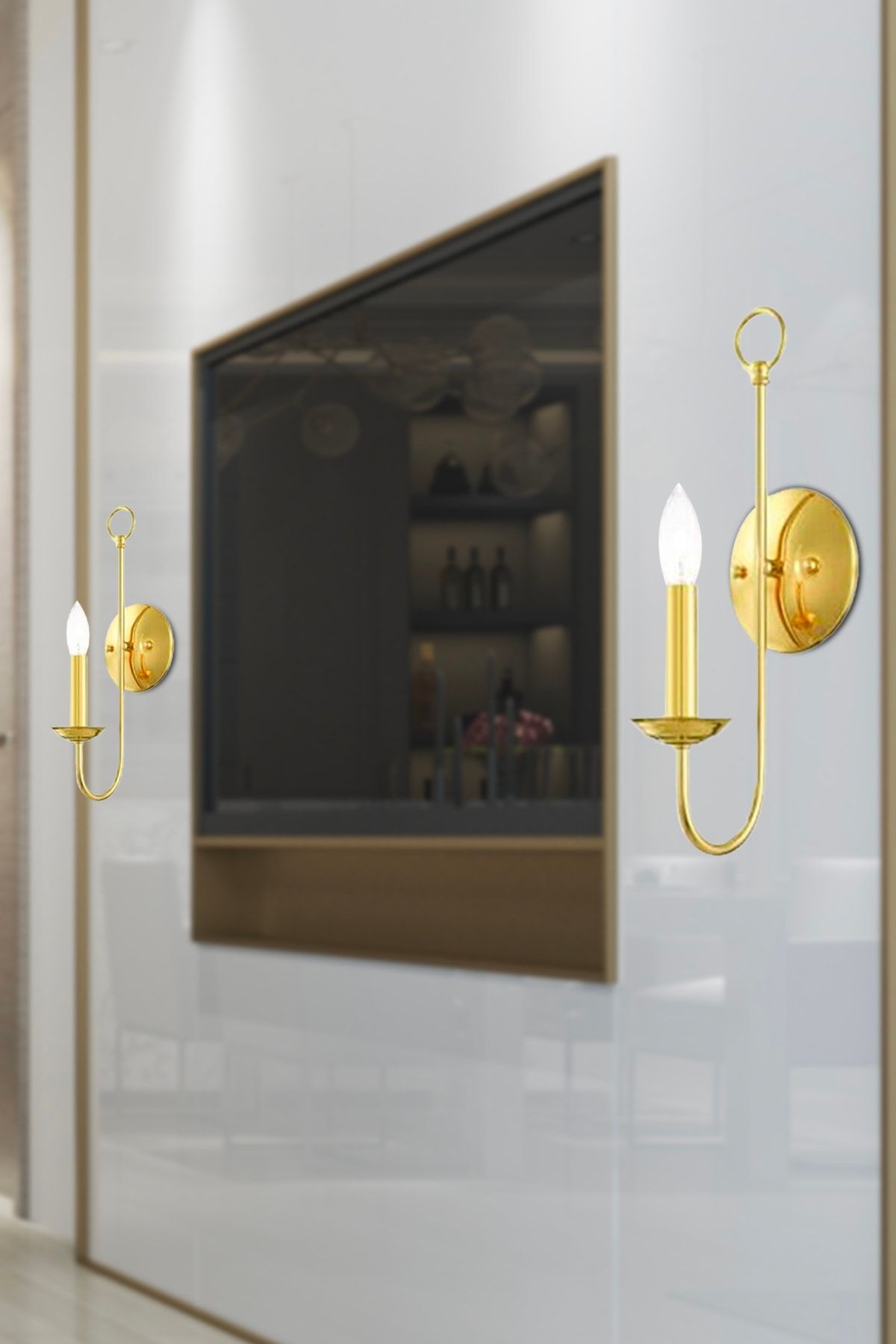Apliqa Talıs Gold Duvar Lambası Yatak Odası-Yatak Başı-Banyo İçin Modern Aplik