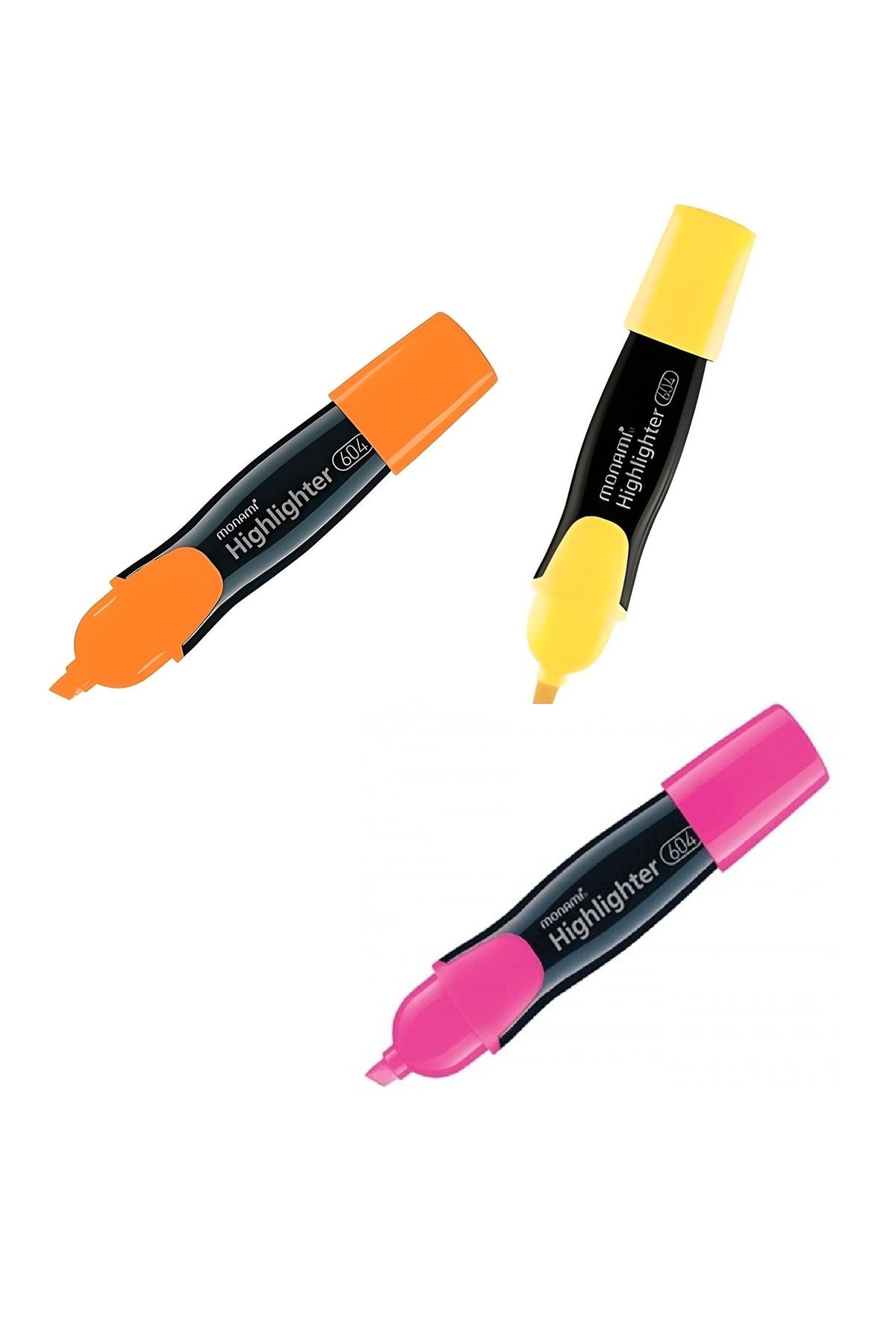 Monami 604 Fosforlu Kalem 3'lü Set (sarı-turuncu-pembe)