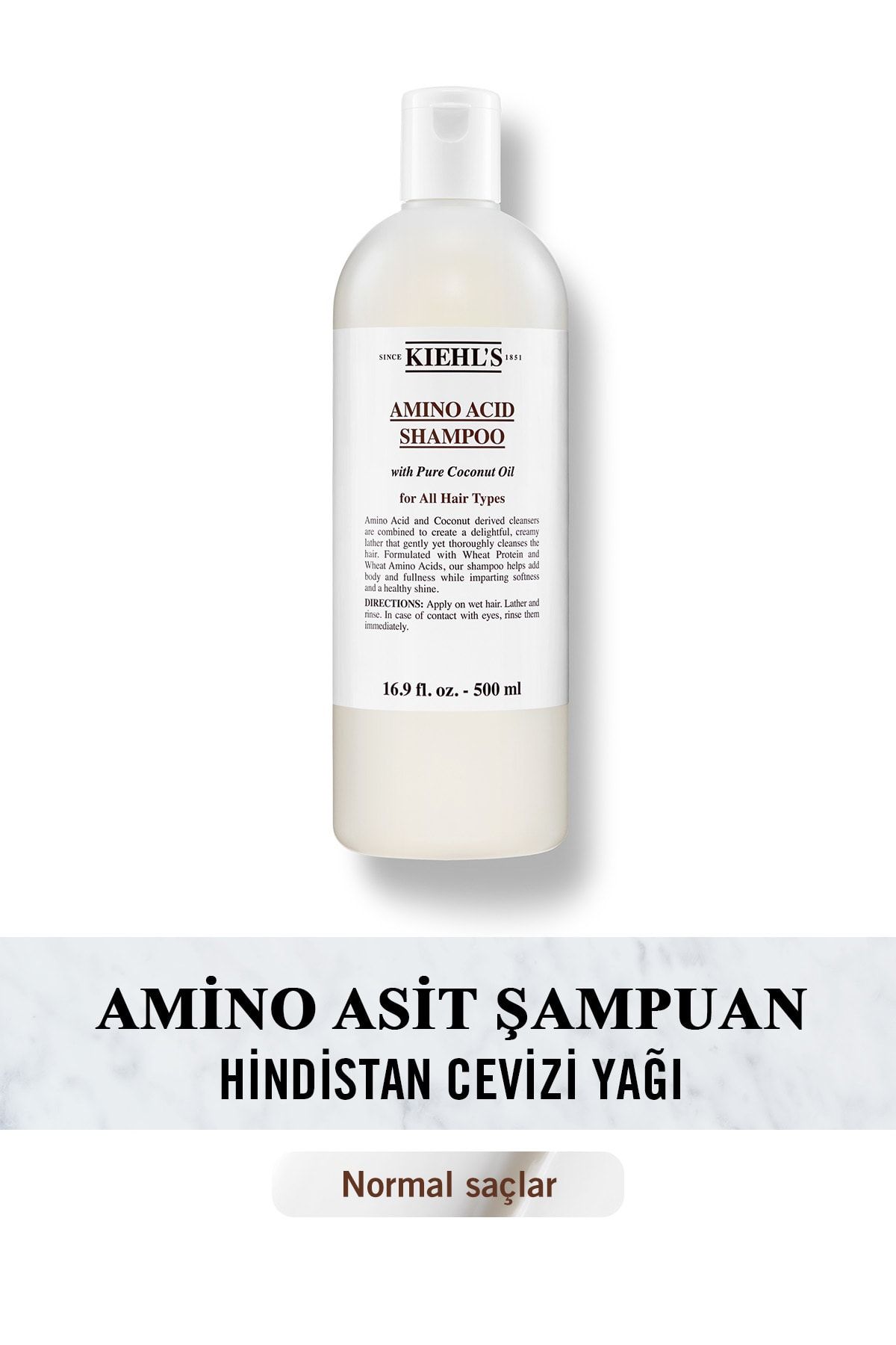 Kiehl's Amino Acid Normal Saçlar Için Hindistan Cevizi Yağı Içeren Şampuan 500 ml