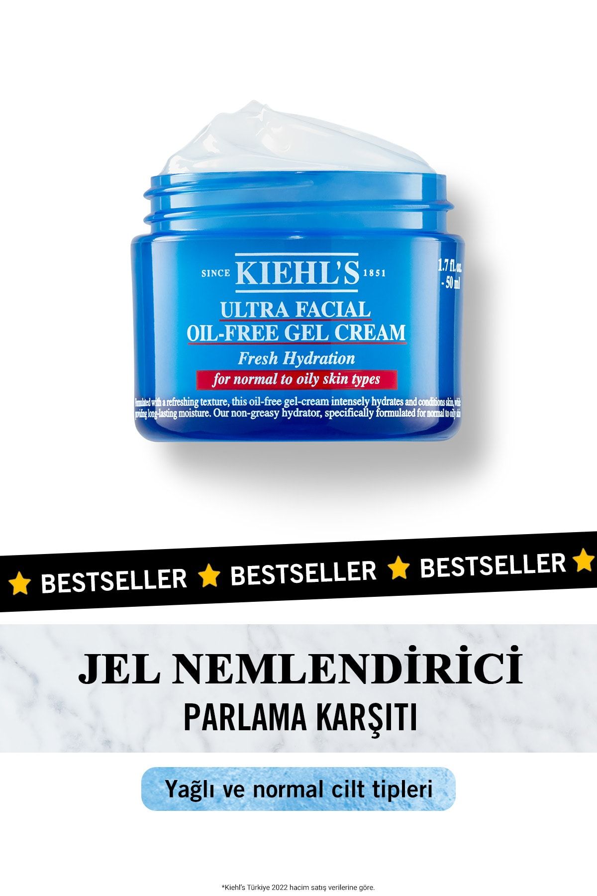 Kiehl's Ultra Facial Oil-free Yağlı Ciltler Için 24 Saat Nemlendiren Gözenek Karşıtı Jel Krem 50 ml