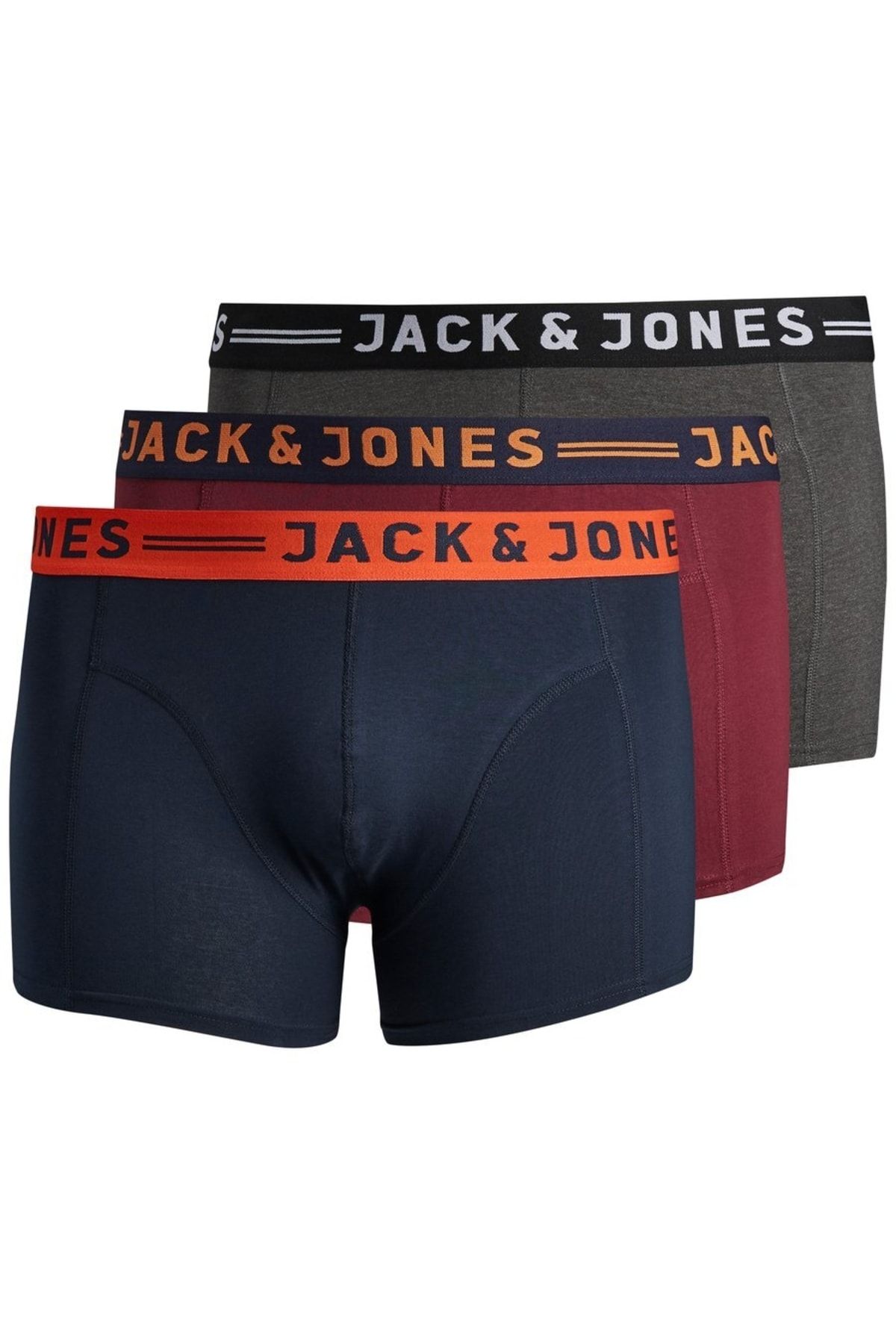 Jack & Jones Jack Jones Lichfield Trunks Noos 3 Pck Pls Erkek Bordo Boxer 12147592-18