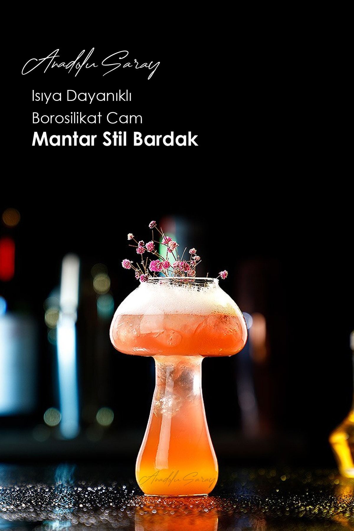 Anadolu Saray Çarşısı Isıya Dayanıklı Borosilikat Mantar Stil Bardak | Kahve Ve Sunum Bardağı | Borosilikat Bardak