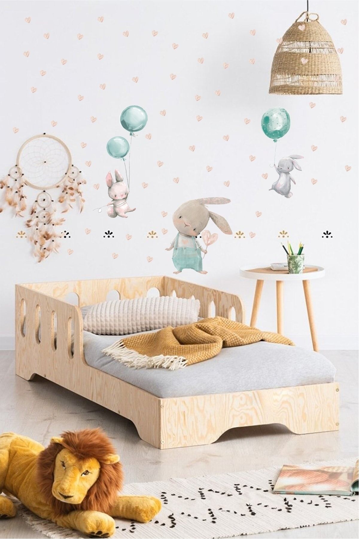 efekt reklam Tavşan Bunny Ve Arkadaşları Çocuk Bebek Odası Duvar Kağıdı Aksesuarları Süsü Duvar Sticker