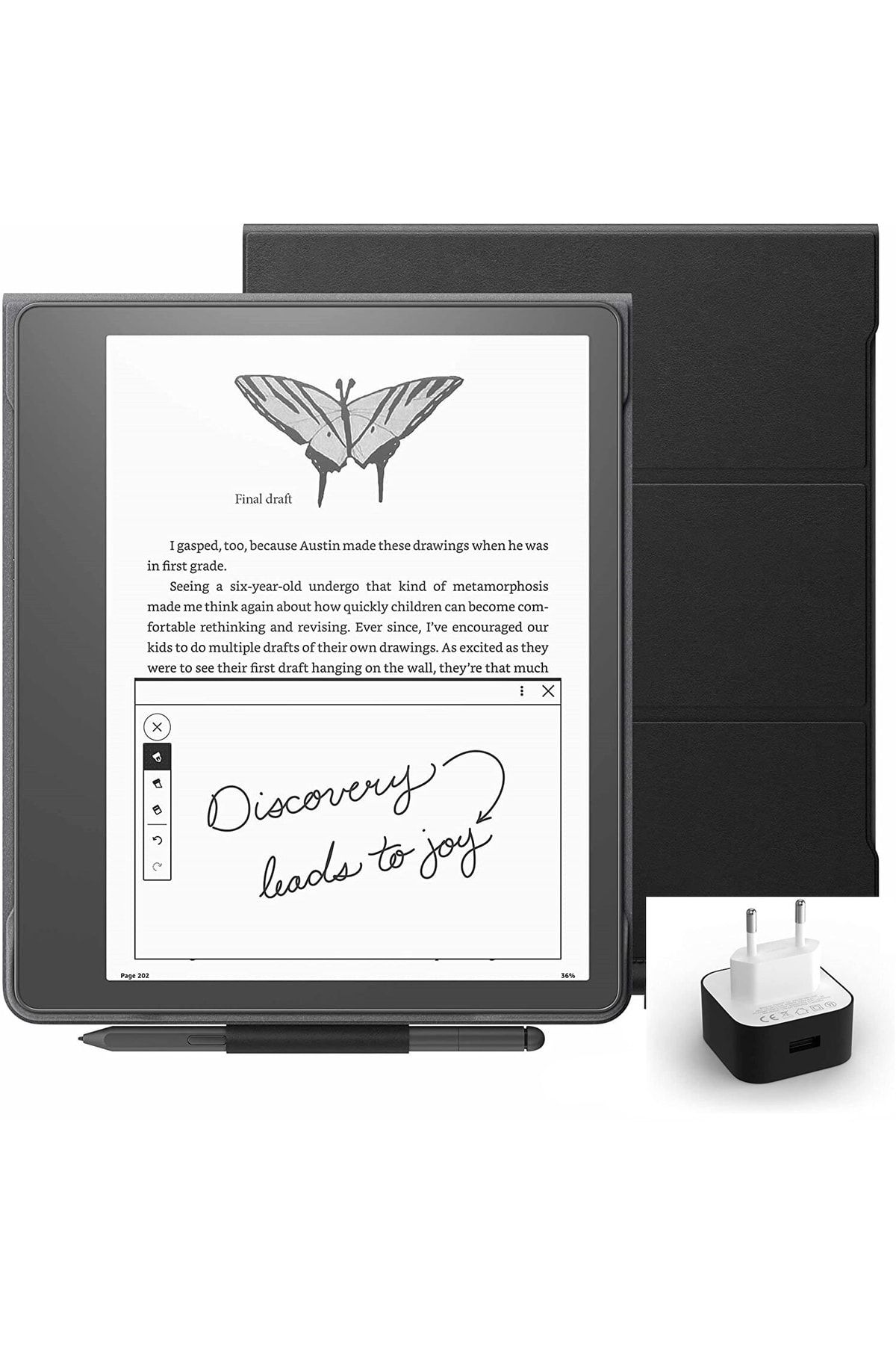 Amazon Kindle Scribe 10.2" E Kitap Okuyucu Premium Pen 32 Gb + Orijinal Deri Kılıf + Adaptör