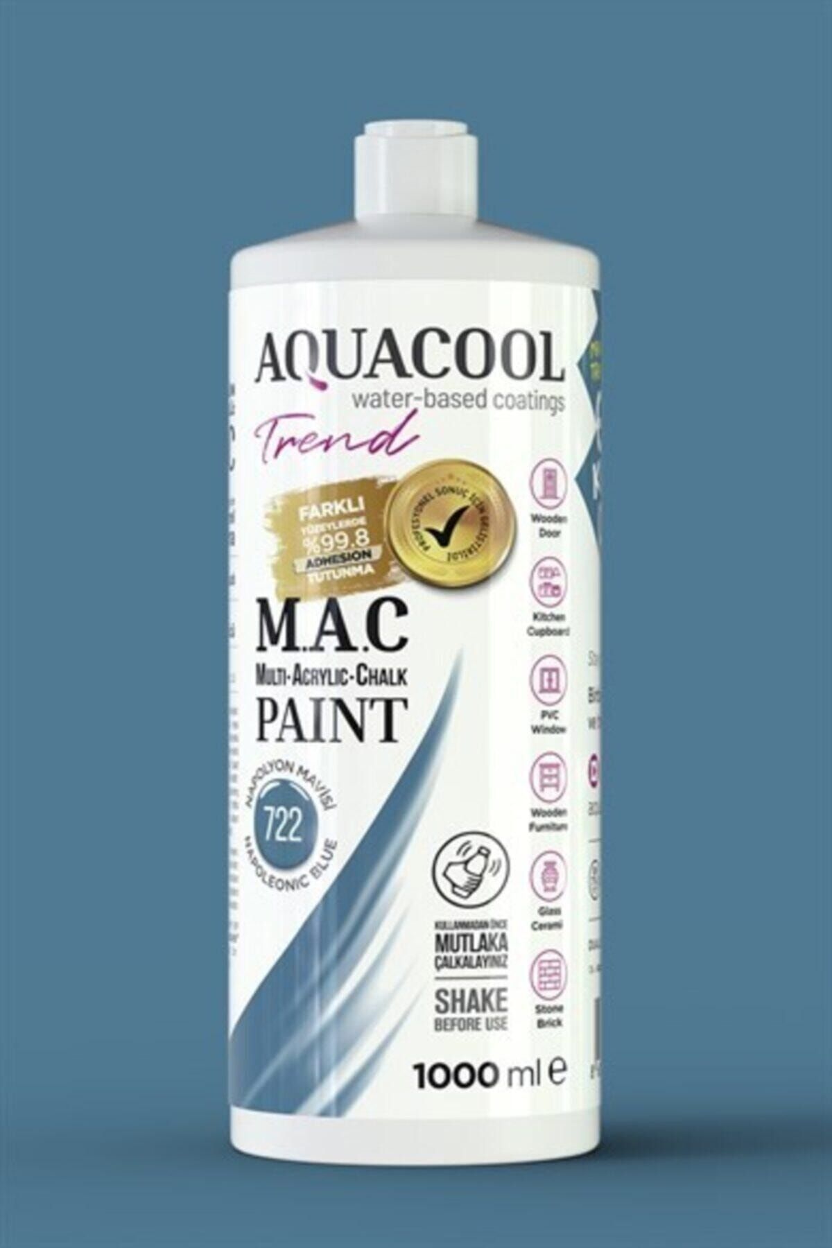 Aquacool Trend M.a.c Su Bazlı Akrilik Hobi Boyası 722 Napolyon Mavisi 1000ml